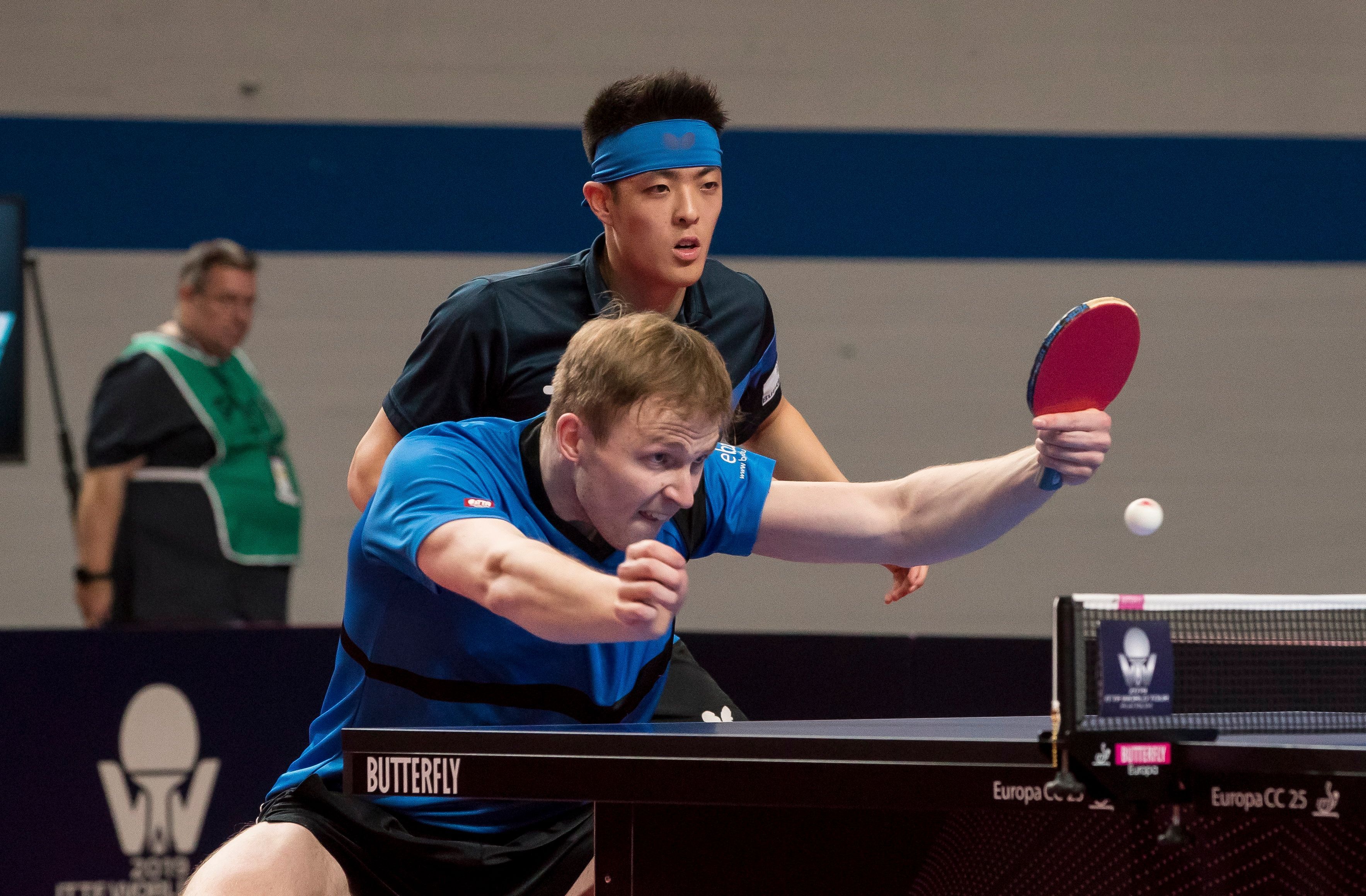 Duda und Qiu im Doppel bei den German Open im Jahr 2021.