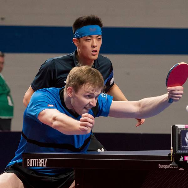 Duda und Qiu im Doppel bei den German Open im Jahr 2021.