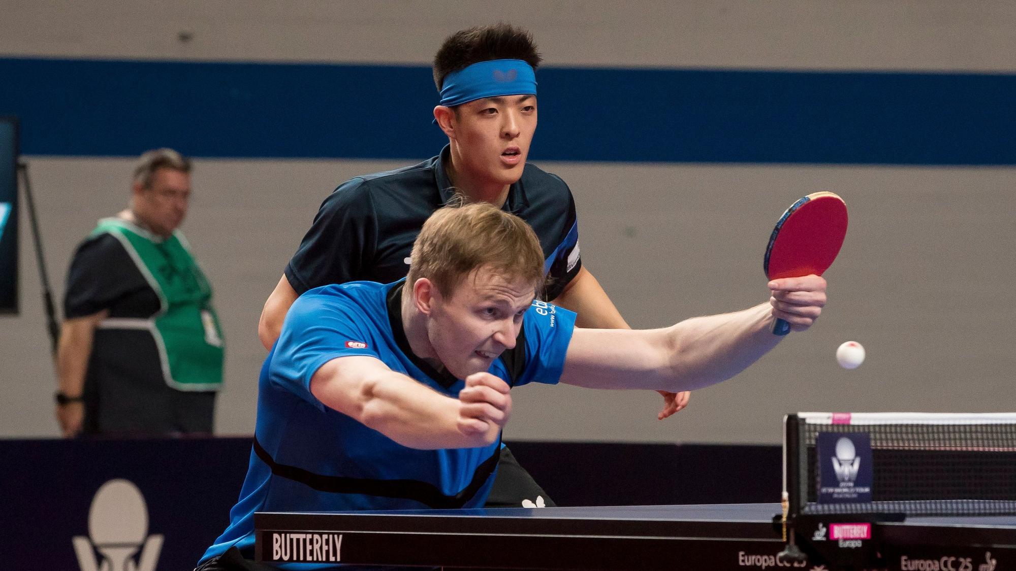 Duda und Qiu im Doppel bei den German Open im Jahr 2021.