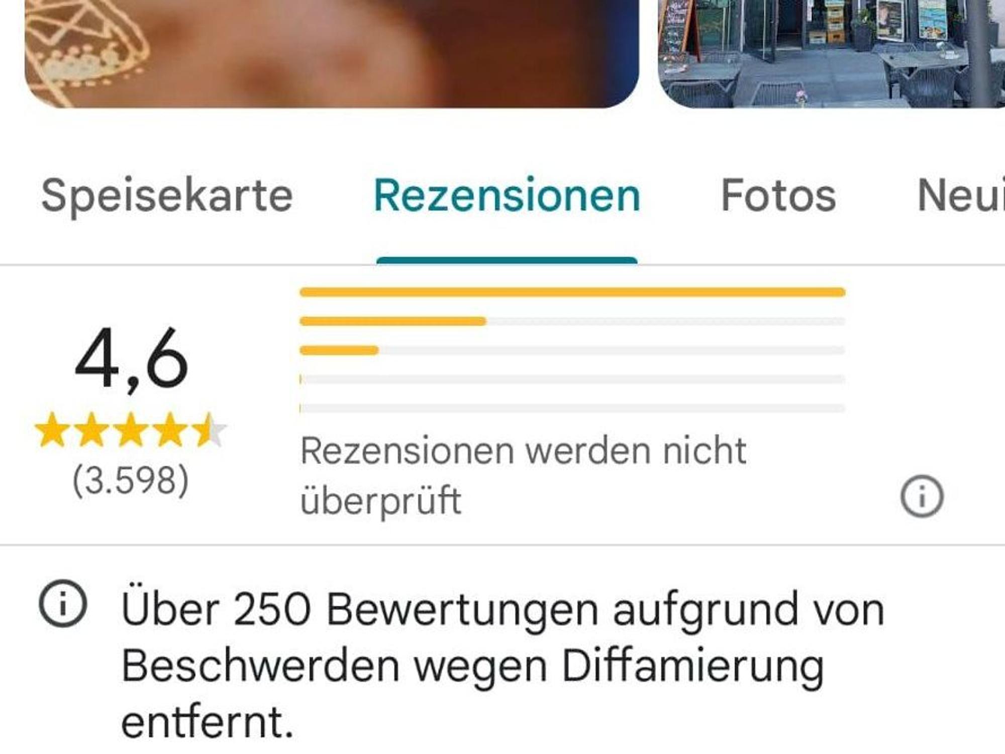 Das Mongo's in Deutz lässt Google-Rezensionen löschen.
