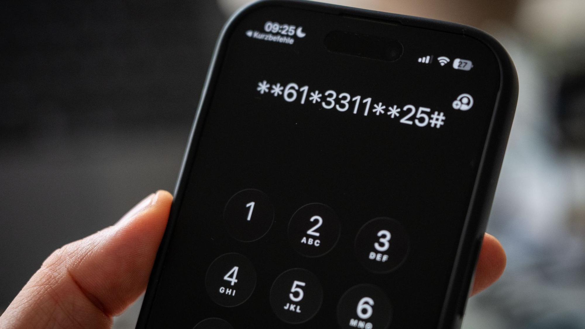 GSM-Code 61*331125# auf dem Disply eines iPhone