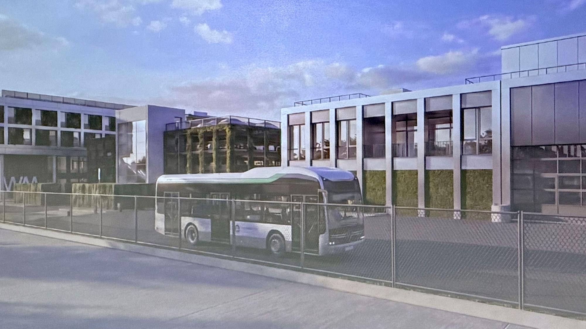 Die Visualisierung zeigt das künftige RVK-Zentrum in der Mechernicher Peterheide.