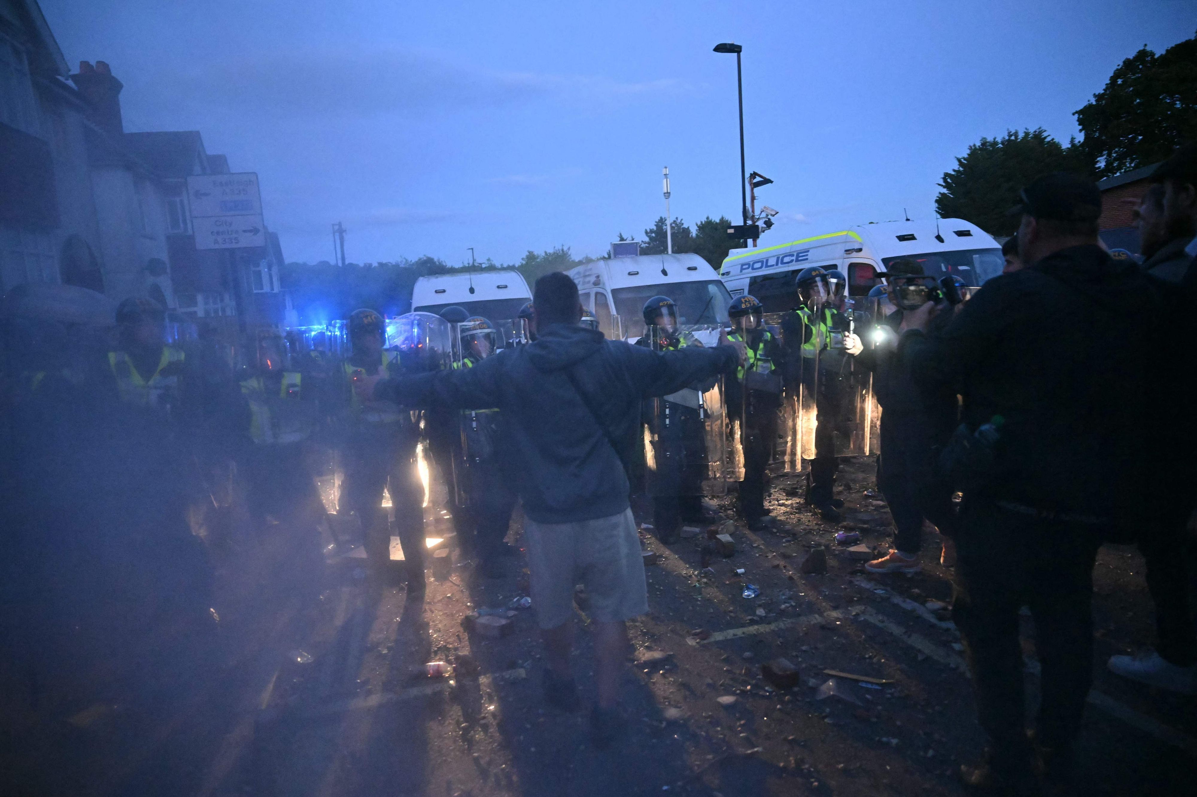Proteste gegen die Polizei in Southampton am Dienstag (2. Juni)