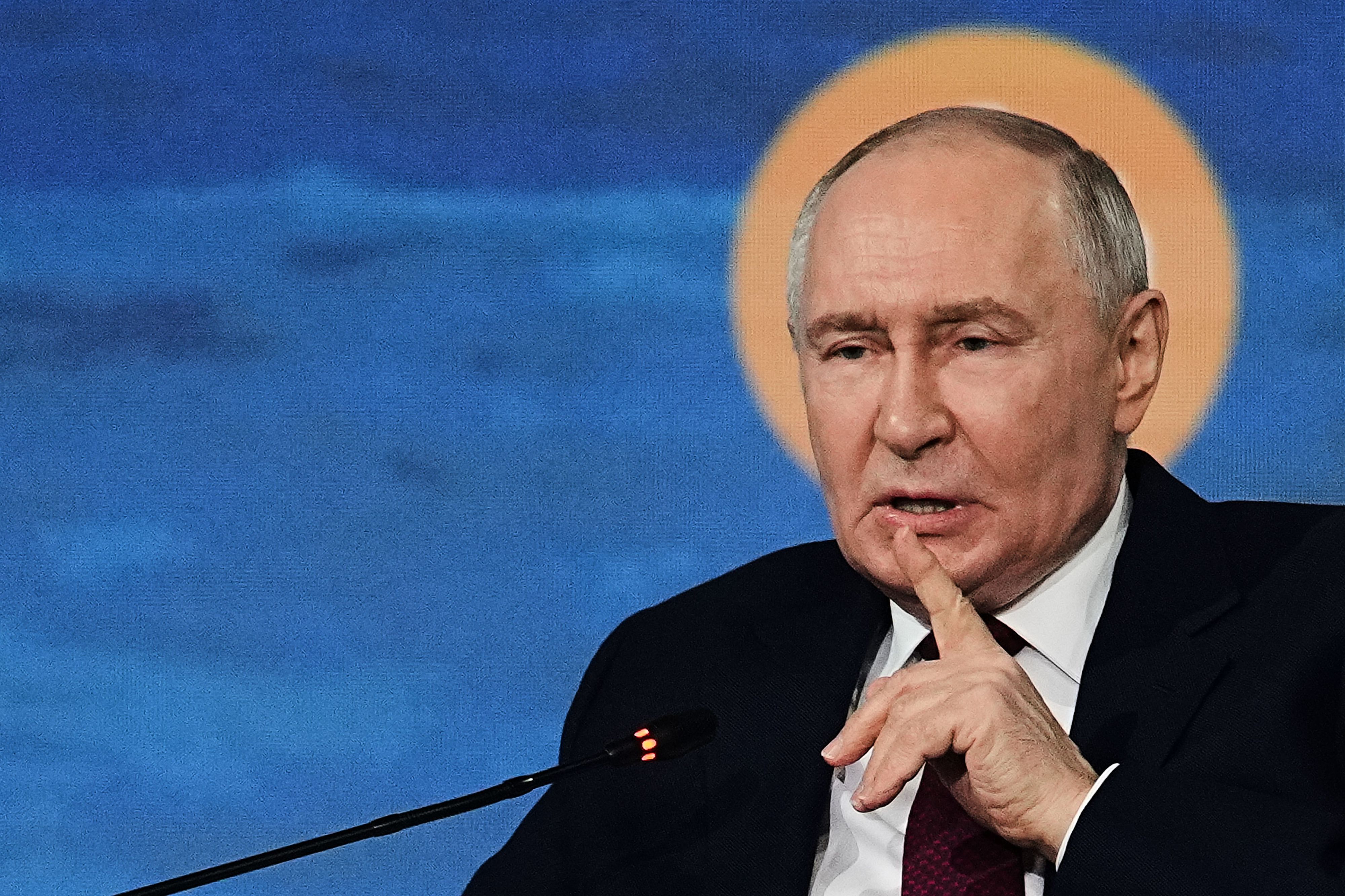 Wladimir Putin bei einer Rede.