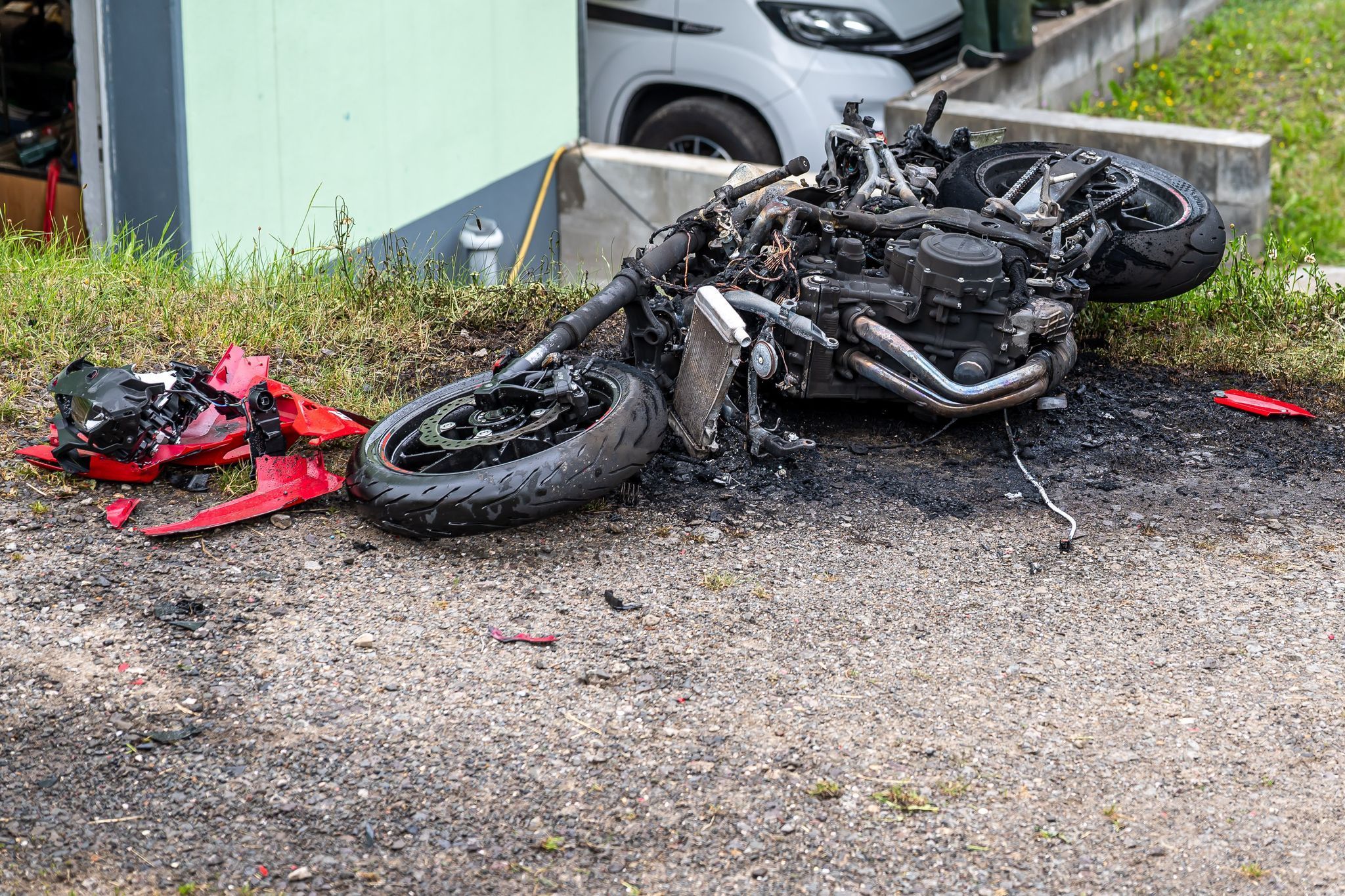 Motorrad-Unfall auf der B229