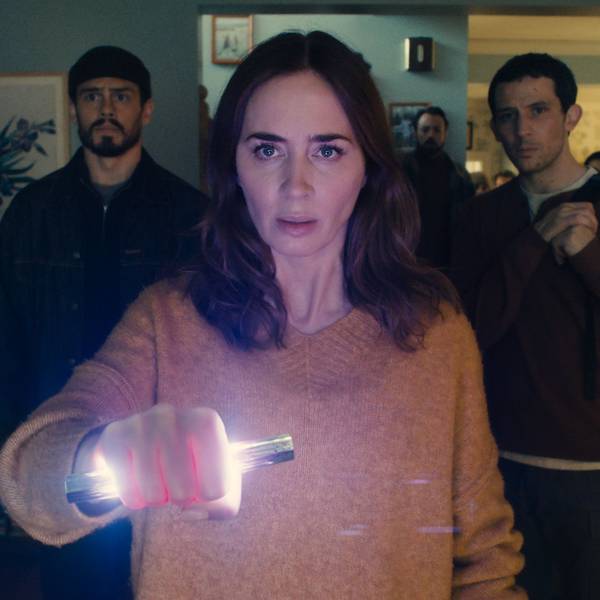 L to R: Colman Domingo is Hugo Wakefield, Tommy Martinez is Santiago, Emily Blunt is Margaret Fairchild, and Josh O'Connor is Dr. Daniel Kellner in DISCLOSURE DAY, directed by Steven Spielberg.