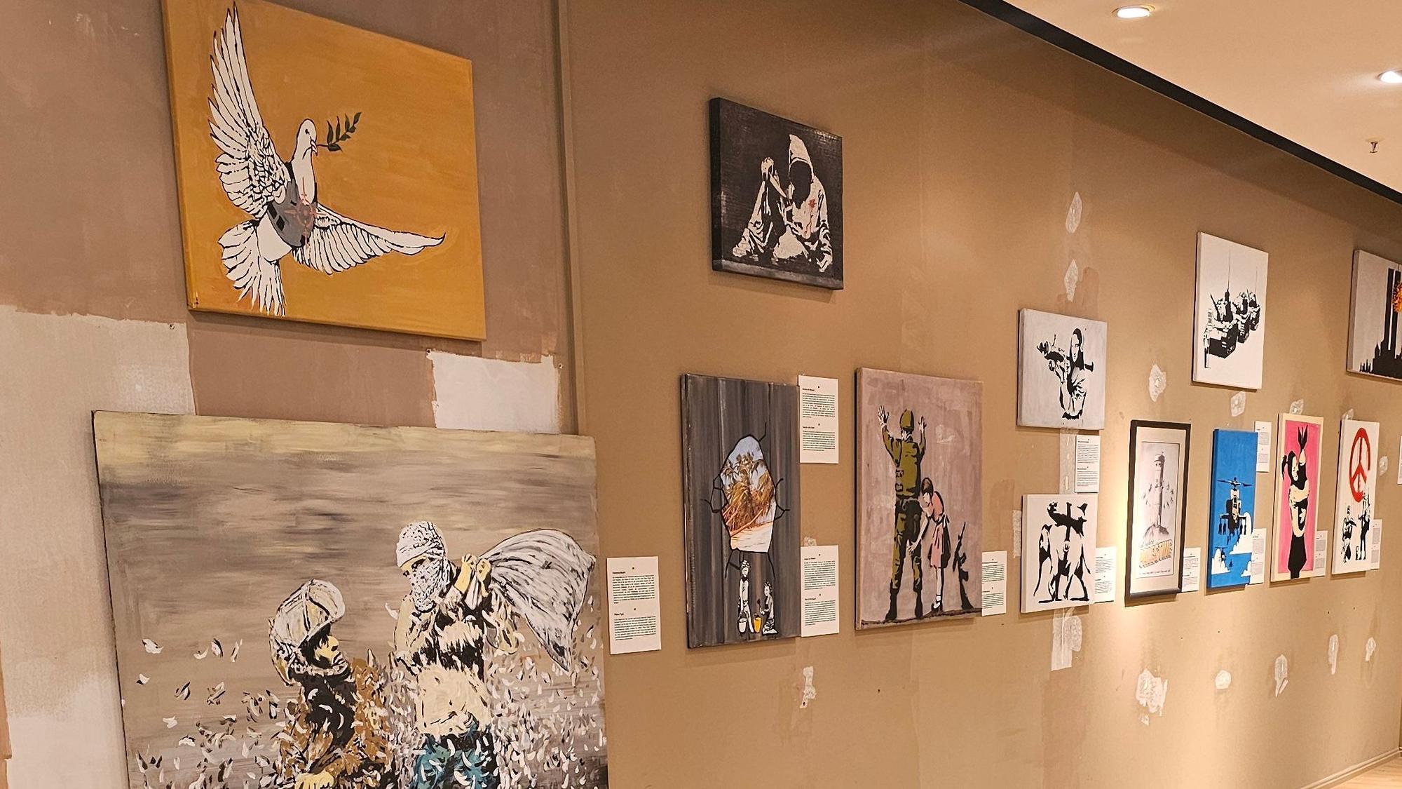 Die kostenfreie Banksy-Ausstellung im Rhein-Center in Köln-Weiden.