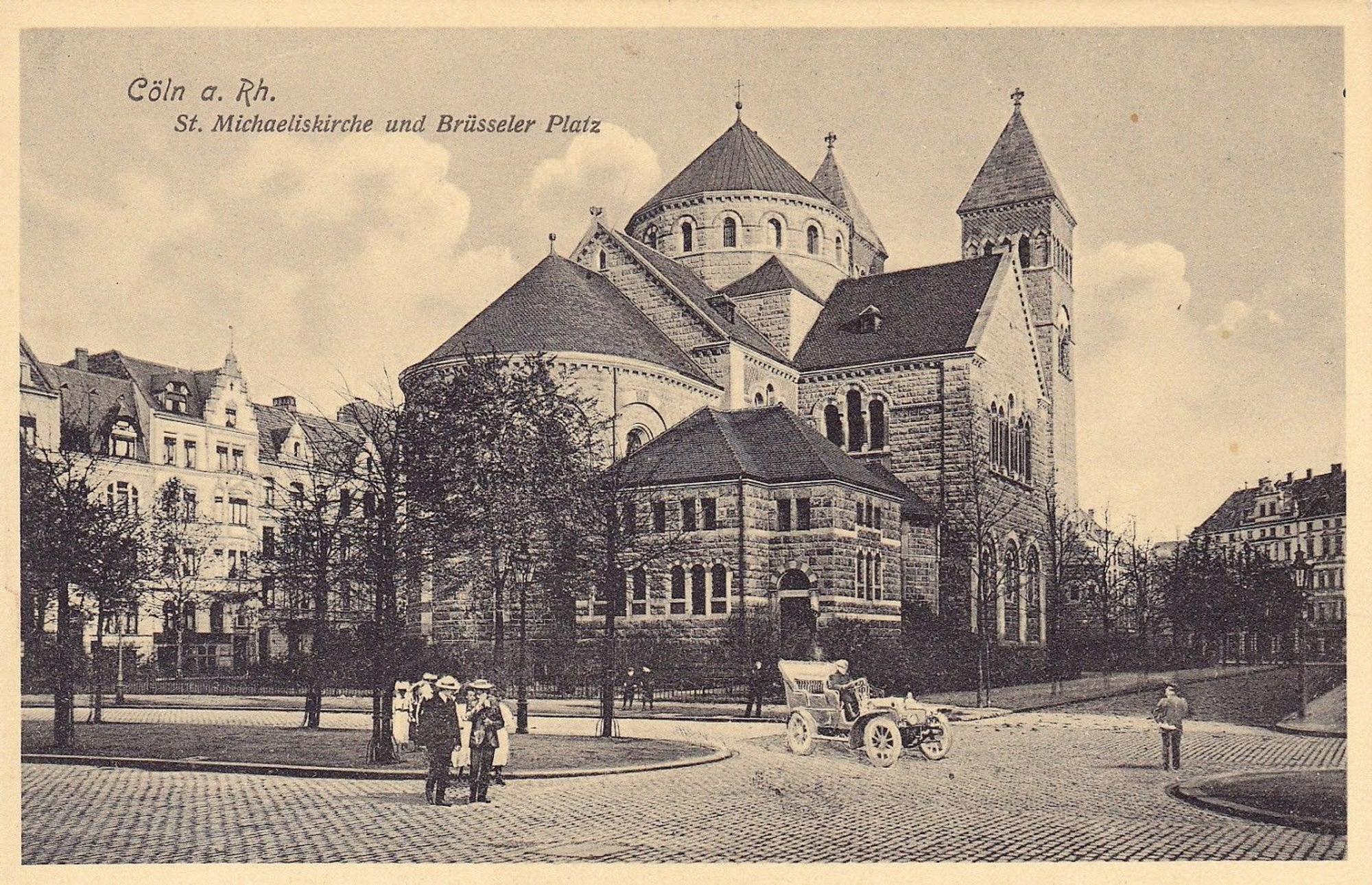 Historische Aufnahme der Kirche St. Michael am Brüsseler Platz in Köln.