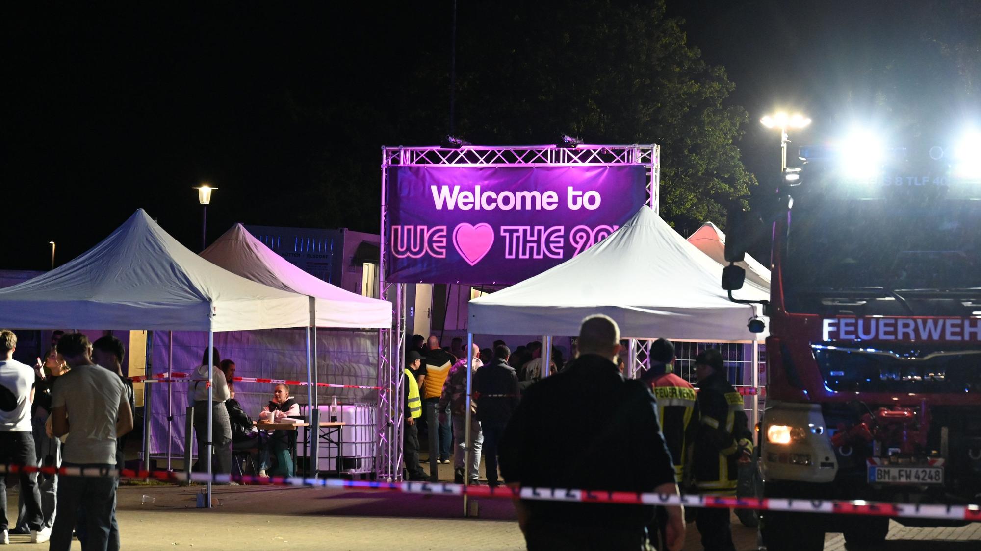 Zahlreiche Rettungskräfte waren am 13. Juni in Elsdorf im Einsatz. Die Party ging weiter.