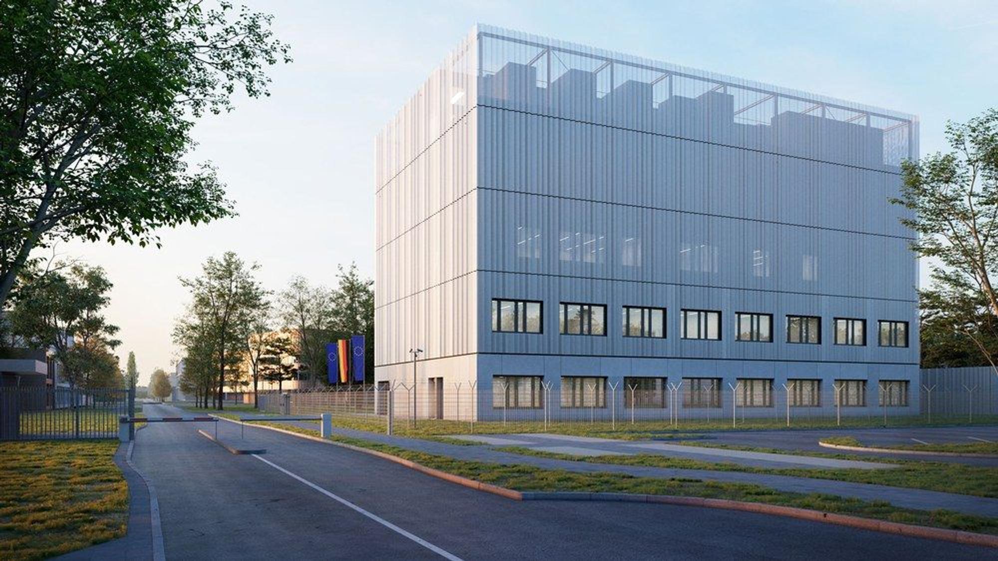 So könnte der Govsatcom-Hub, die Schaltzentrale auf dem Gelände des DLR in Köln bald aussehen: etwa 30 Meter hoch, mehr als 1000 Quadratmeter groß und mit reichlich Platz für Server, Kühlgeräte und rund 100 Mitarbeitende.
