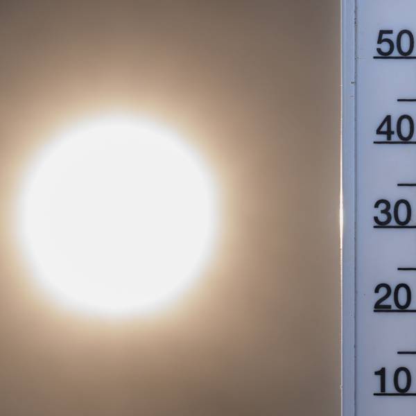 40 Grad Celsius zeigt ein Thermometer vor der Mittagssonne. Angesichts der extremen Wärmebelastung warnt der Deutsche Wetterdienst (DWD) vor massiven Gesundheitsrisiken für Mensch und Tier.