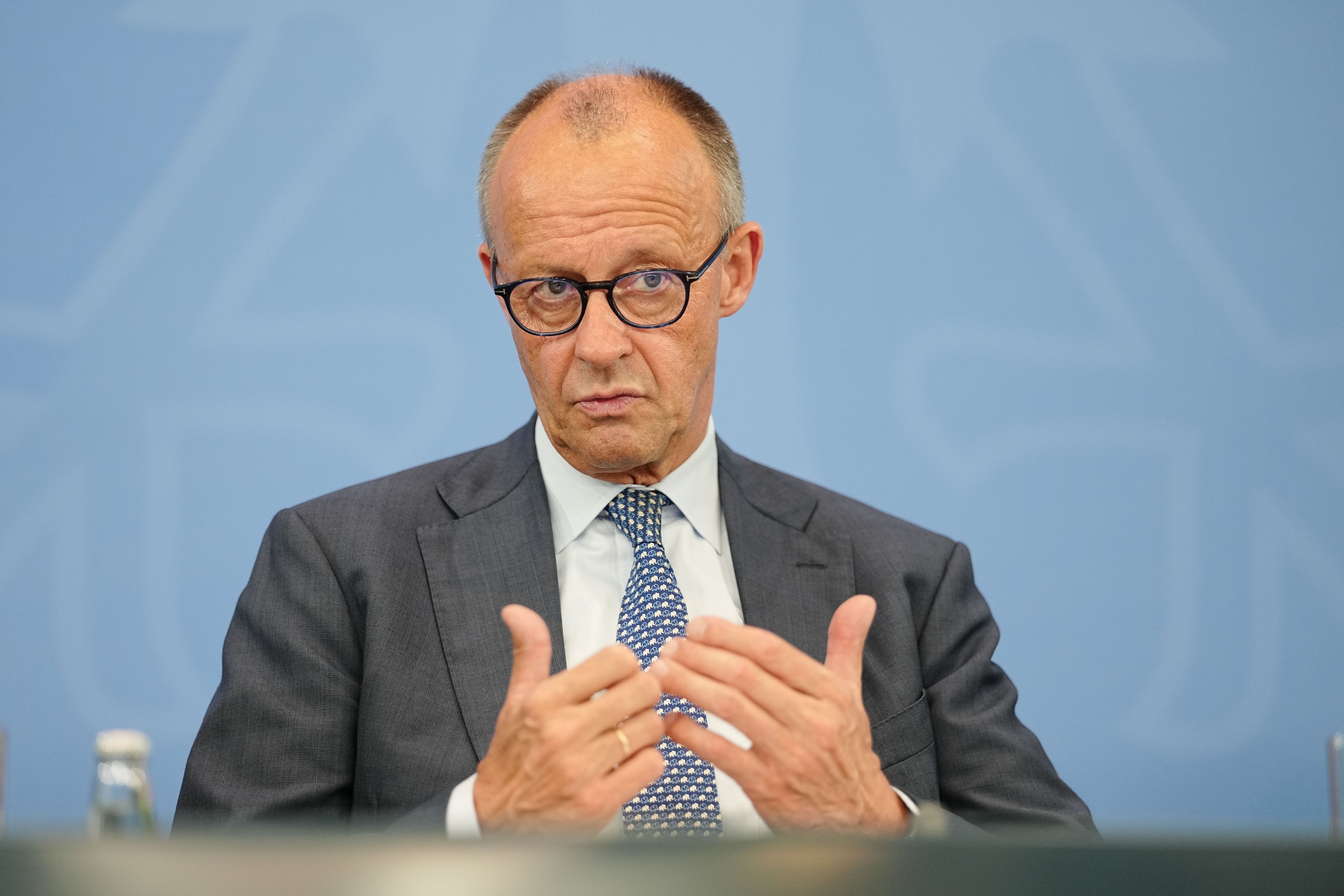 Friedrich Merz bei einer Pressekonferenz