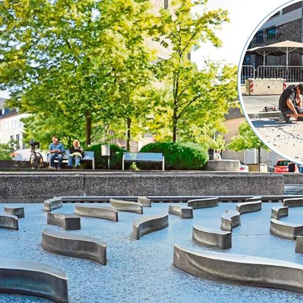 Das Bild zeig die beiden Wasserspiele in Gummersbach.