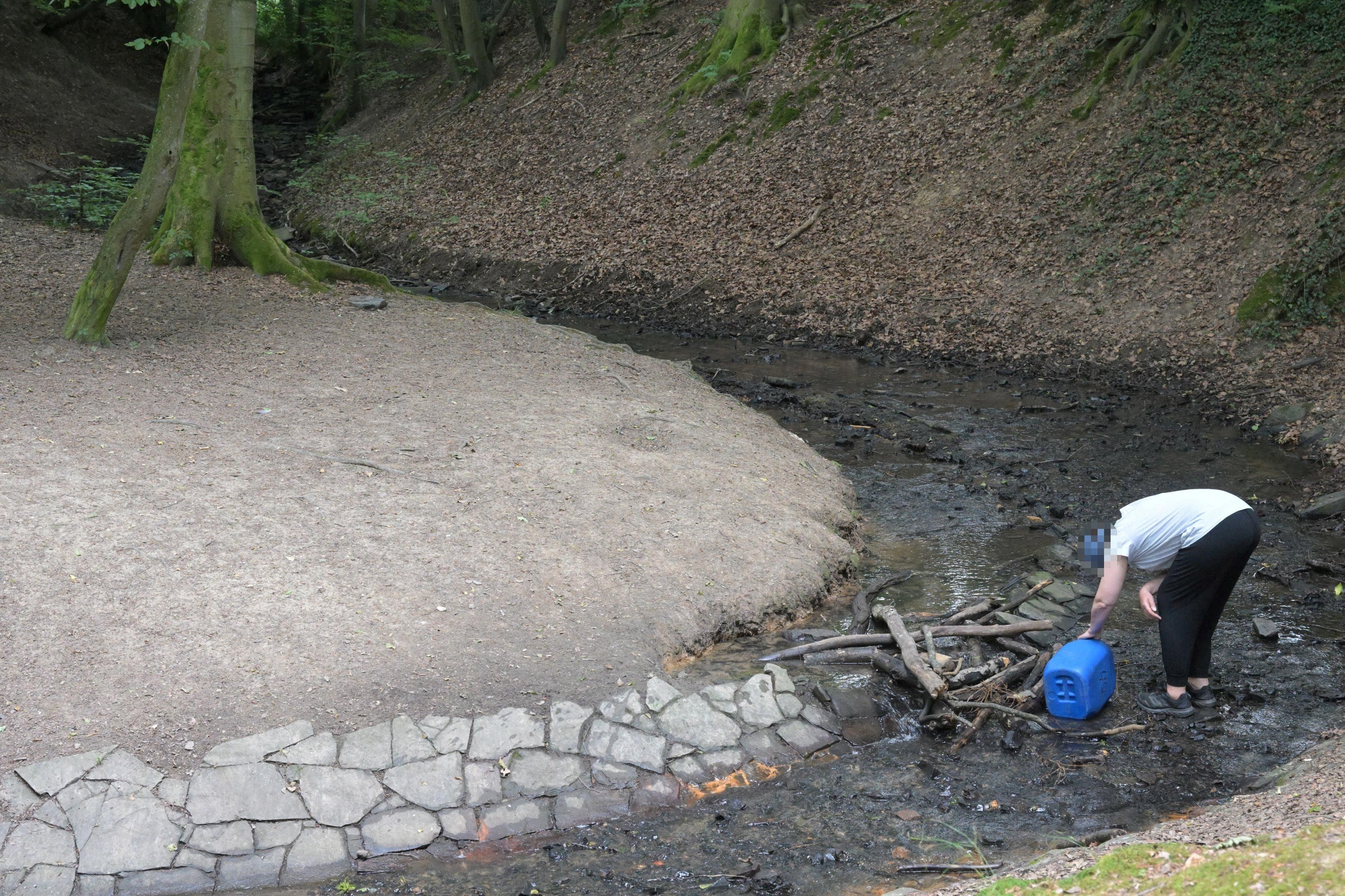 Illegale Wasserentnahme am Bach- Milchbornbach Bensberg