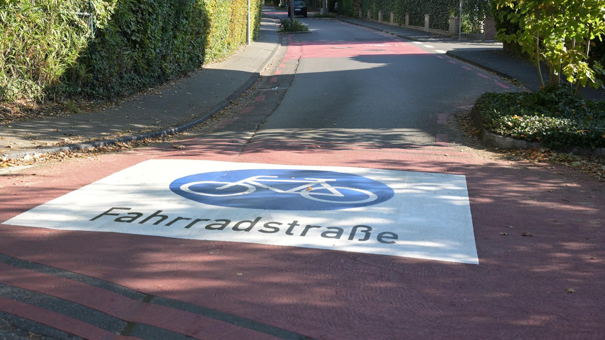 Eine Fahrradstraße auf dem Hasenweg.