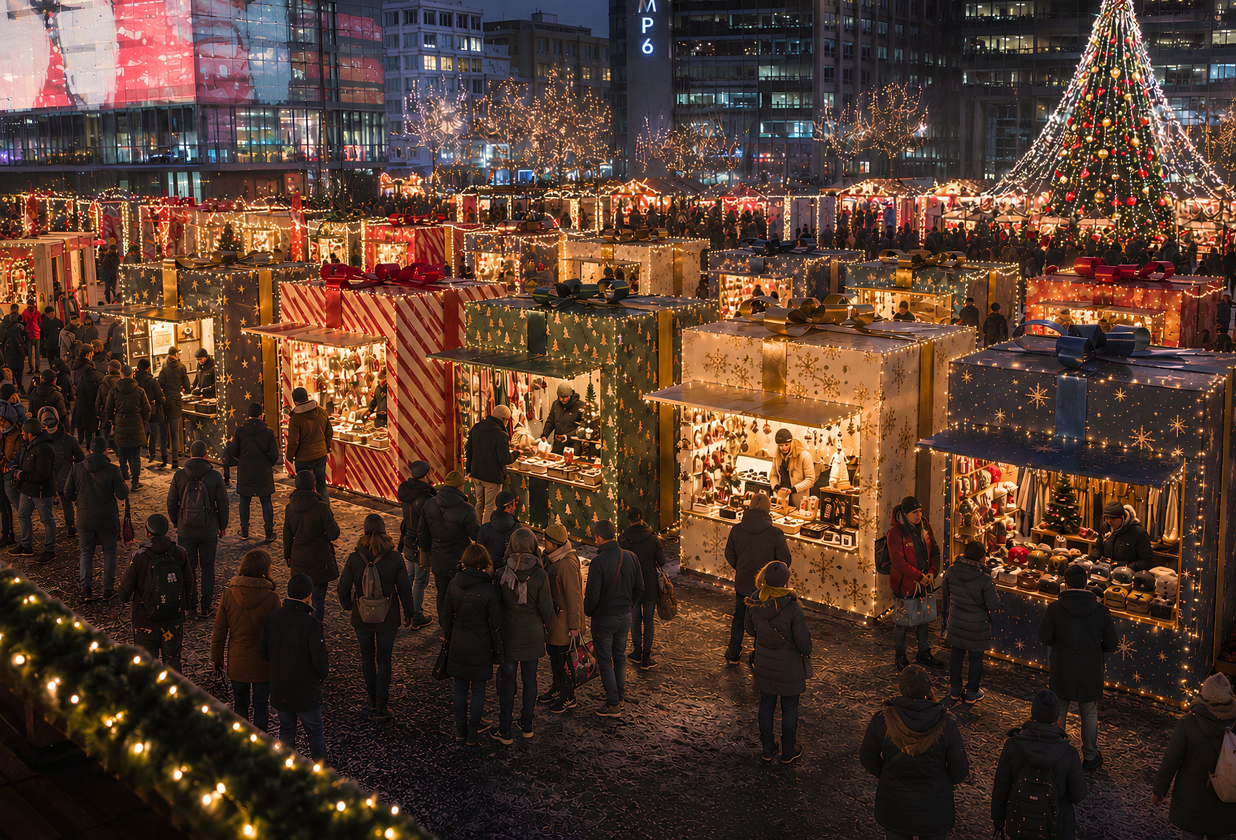 So plant der Veranstalter des Weihnachtsmarkts im Mediapark die Stände.