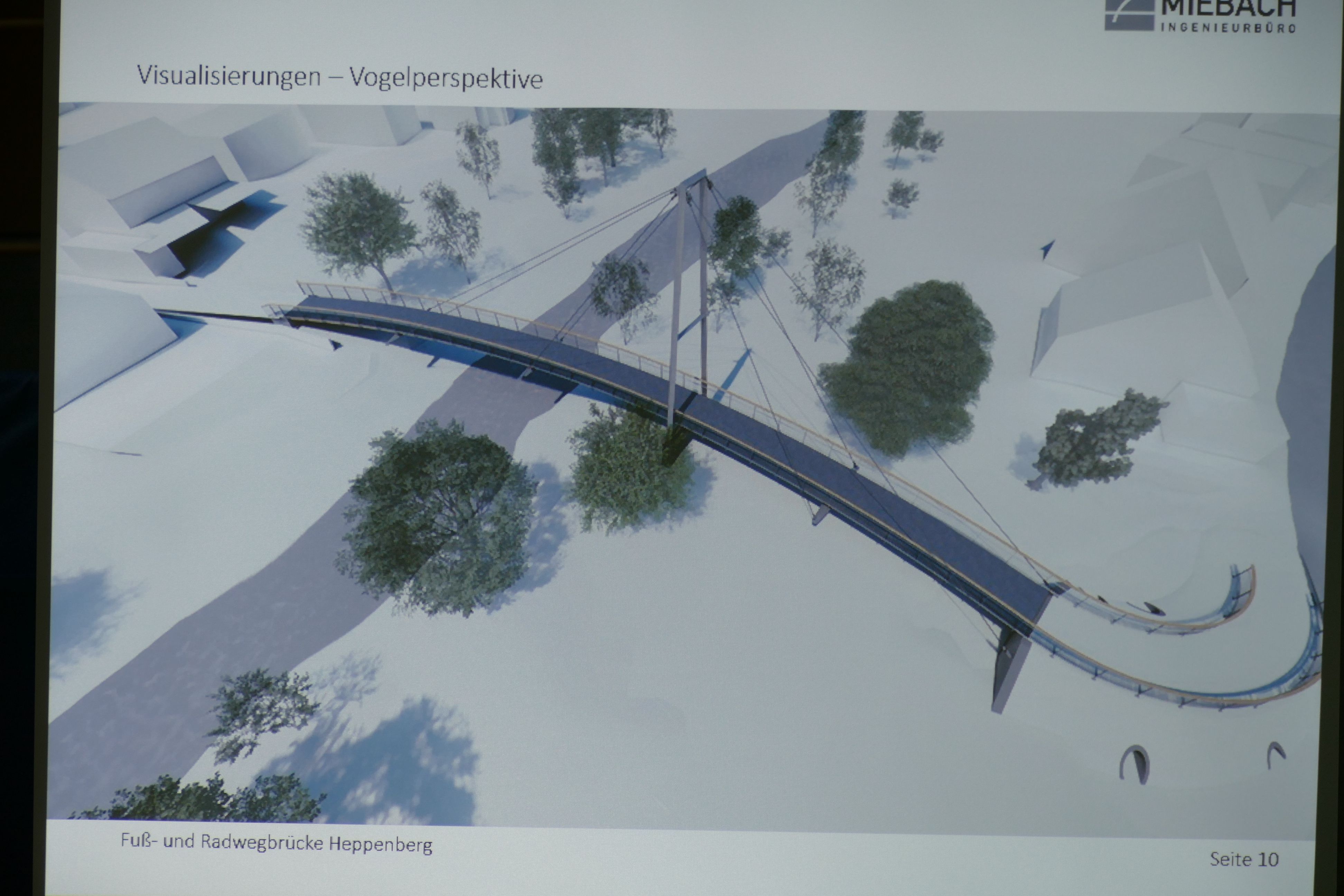 Die Visualisierung einer Fußgängerbrücke