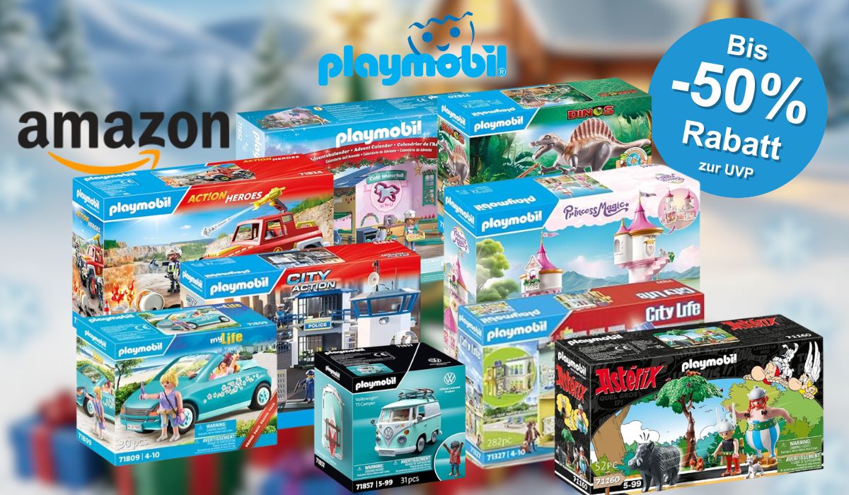Eine Collage aus verschiedenen Playmobil-Sets.