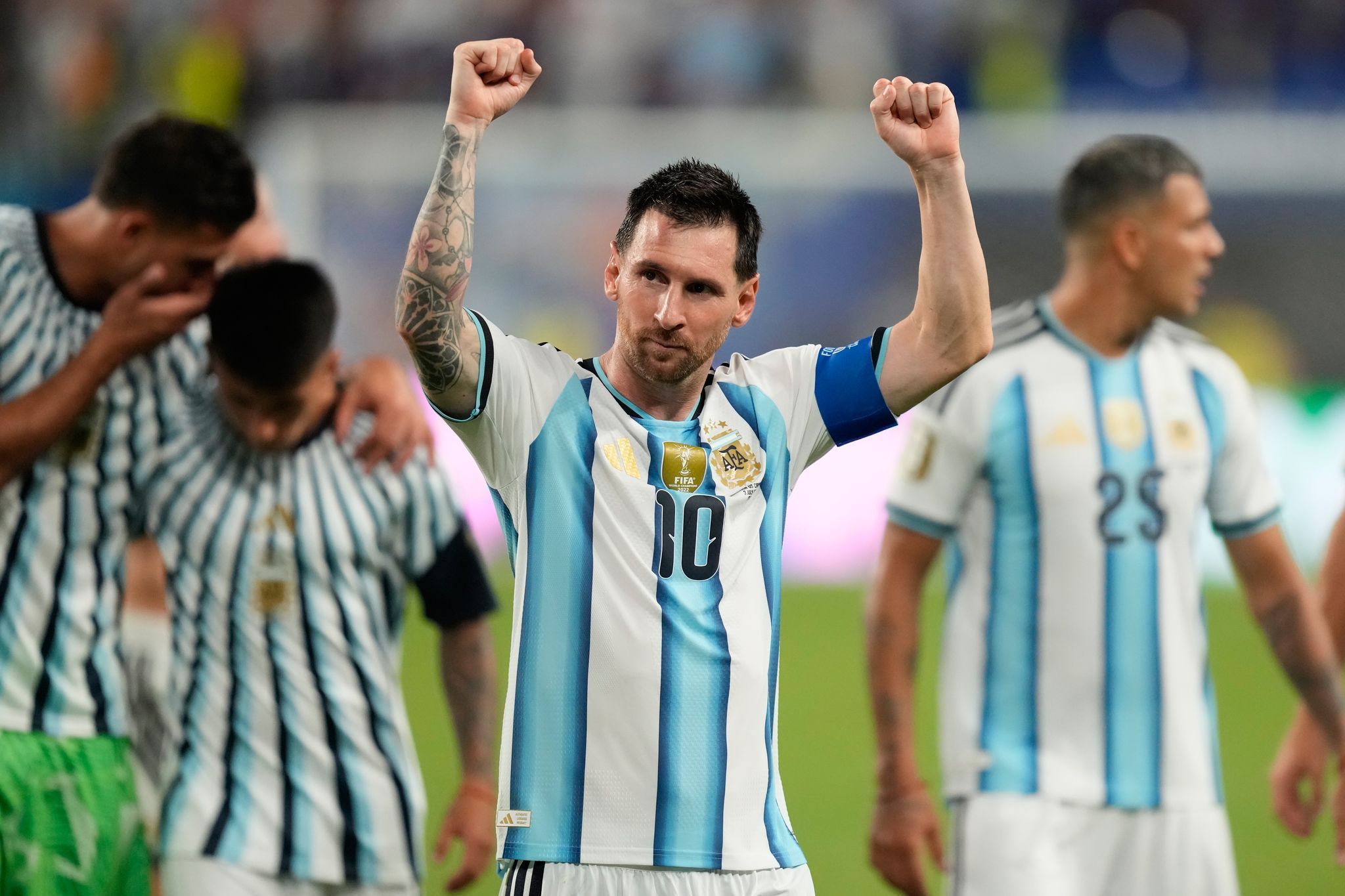 Messi jubelte - aber erst nach einem harten Stück Arbeit und einer Verlängerung gegen Kap Verde.