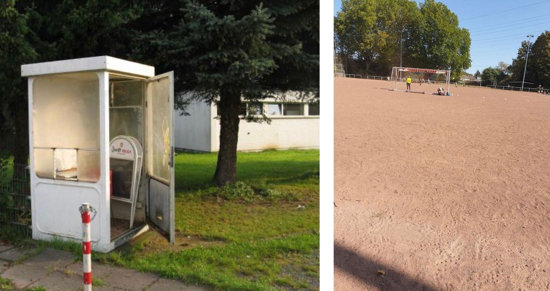 Blick auf den Fußballplatz in Höhenhaus