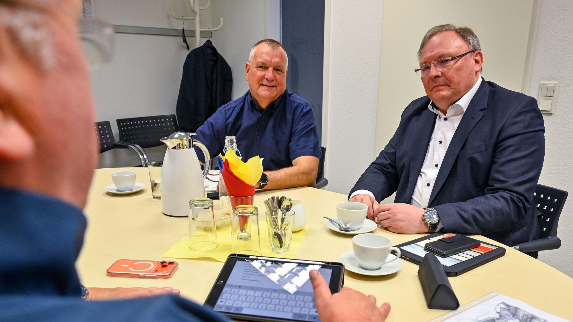 Thorsten Konzelmann und Jörg Jansen beim Redaktionsgespräch.