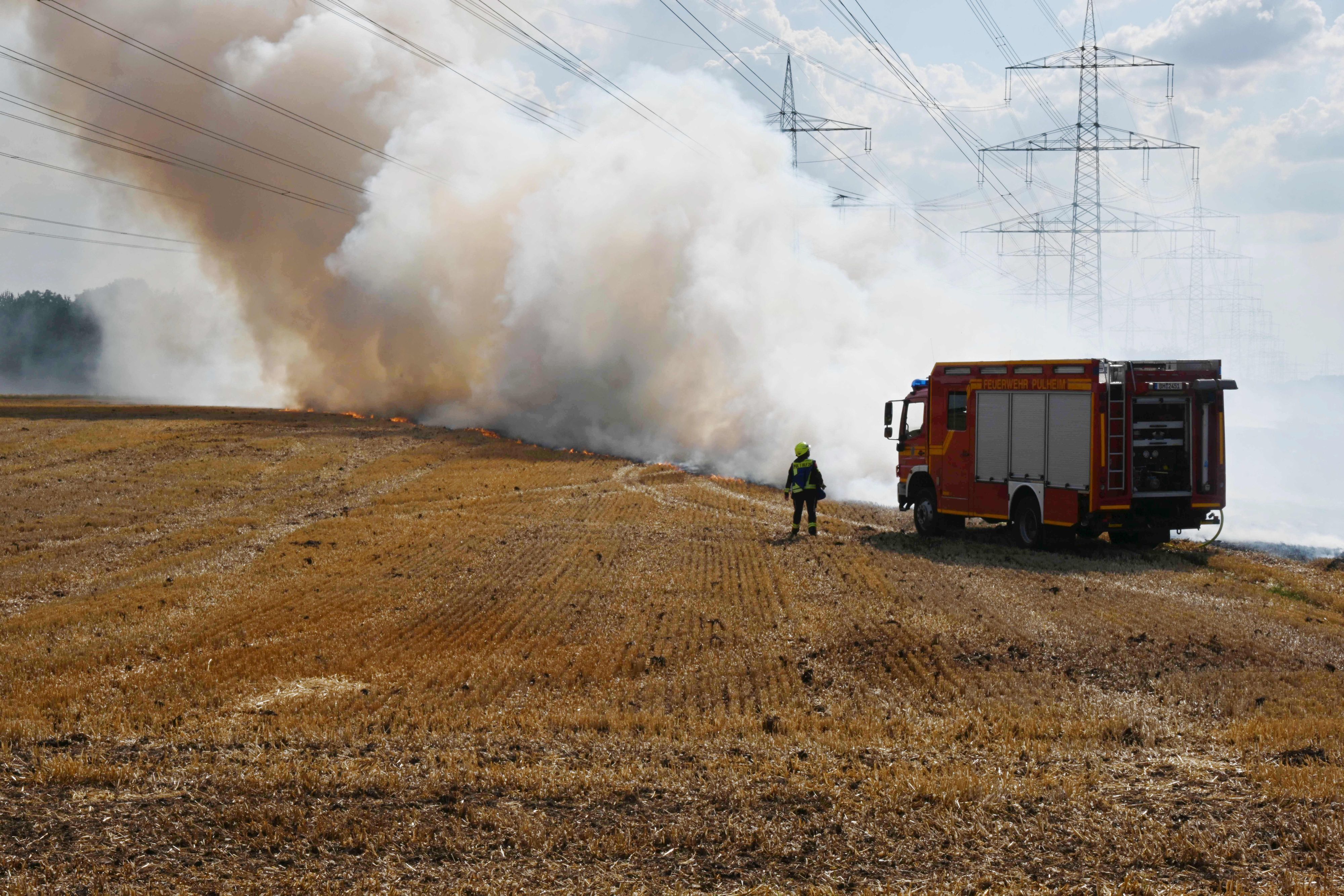 Mit insgesamt acht Löschfahrzeugen bekämpfte die Feuerwehr den Brand.