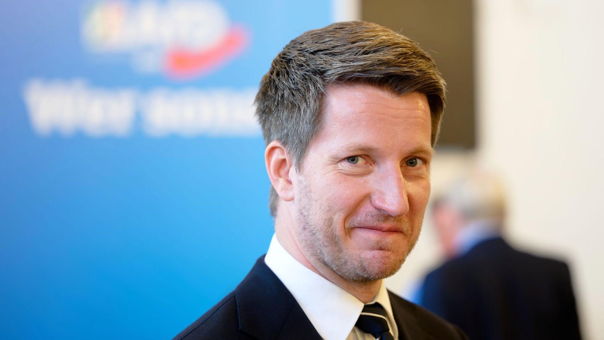 AfD-Landeschef Martin Vincentz während des Landesparteitags in Marl.