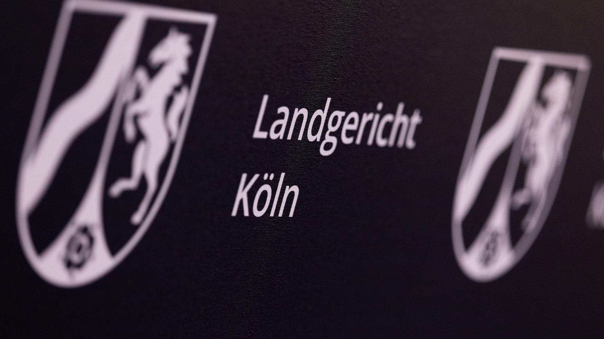 Blick auf das Logo des Landgerichts.