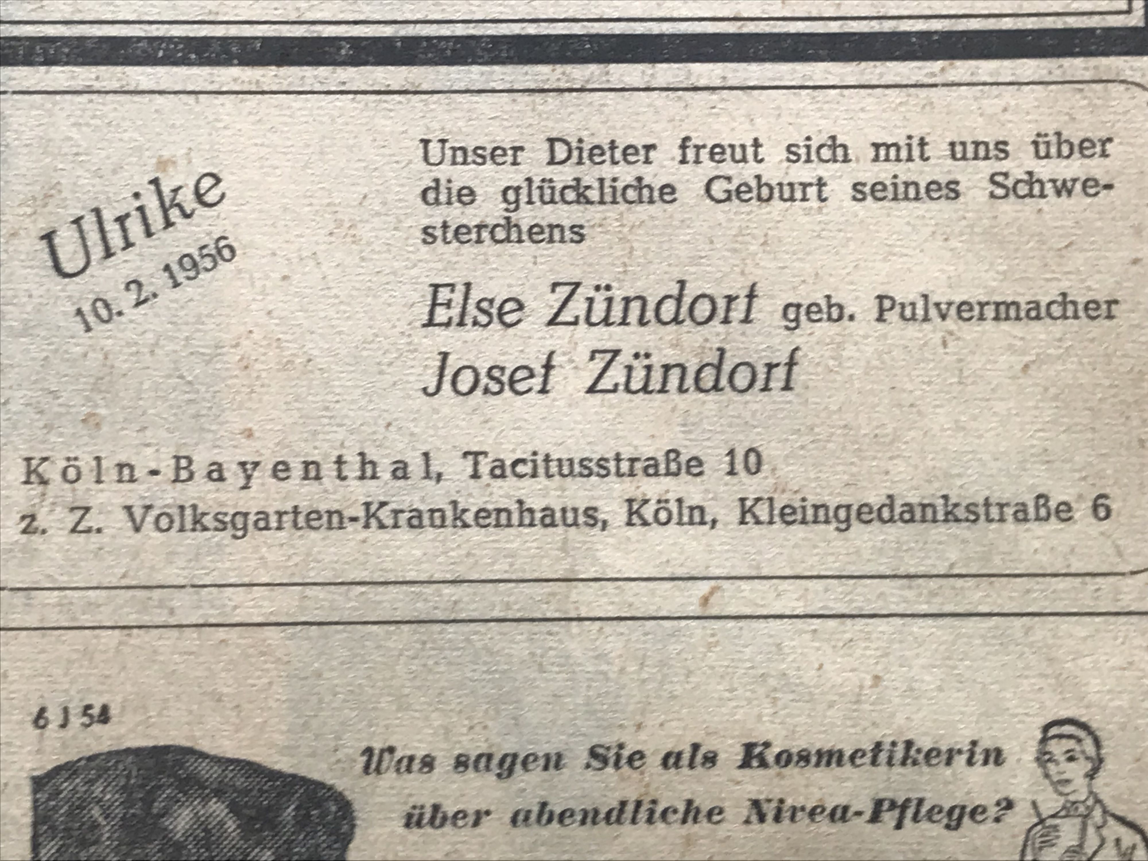 Die Geburtsanzeige der glücklichen Eltern