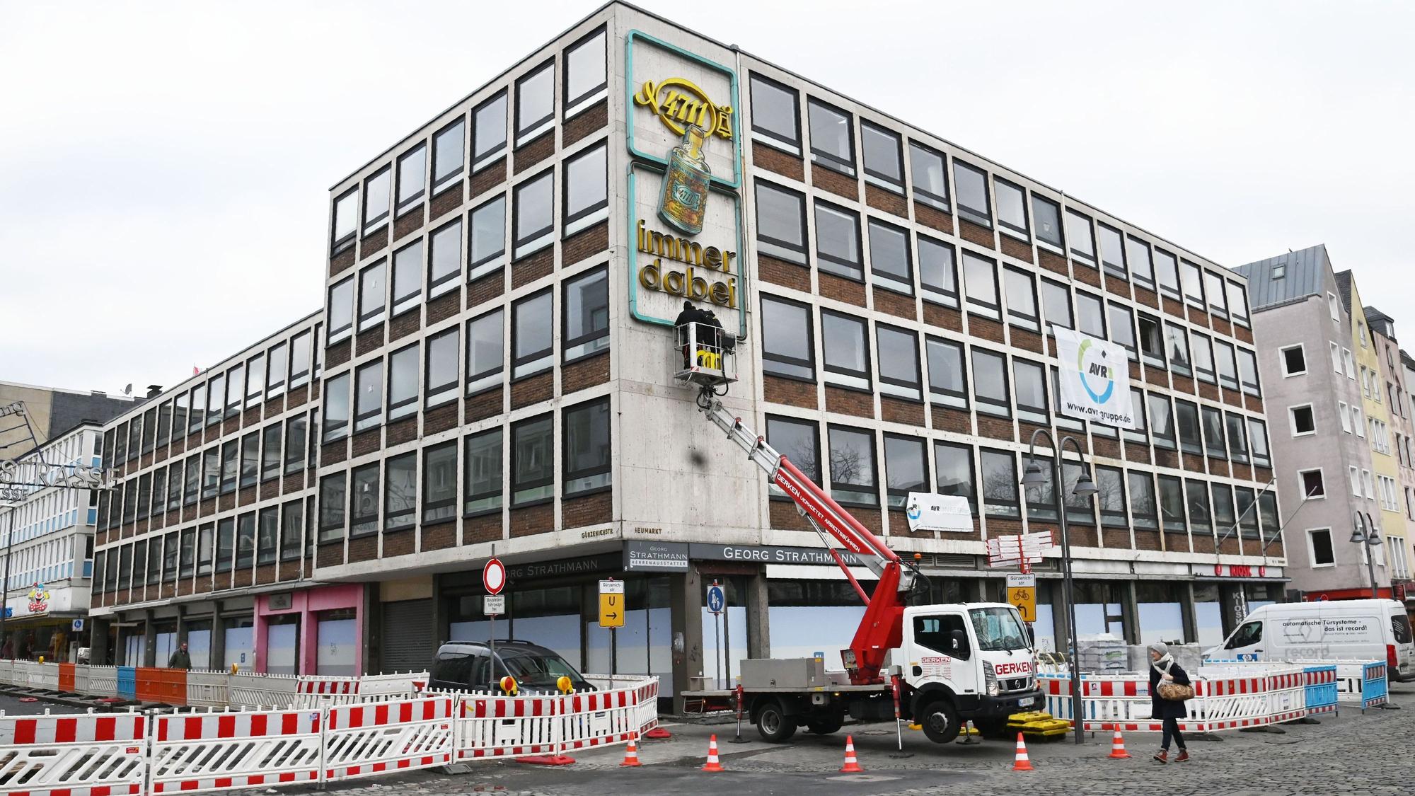 Der frühere Standort der 4711-Leuchtreklame am Heumarkt.