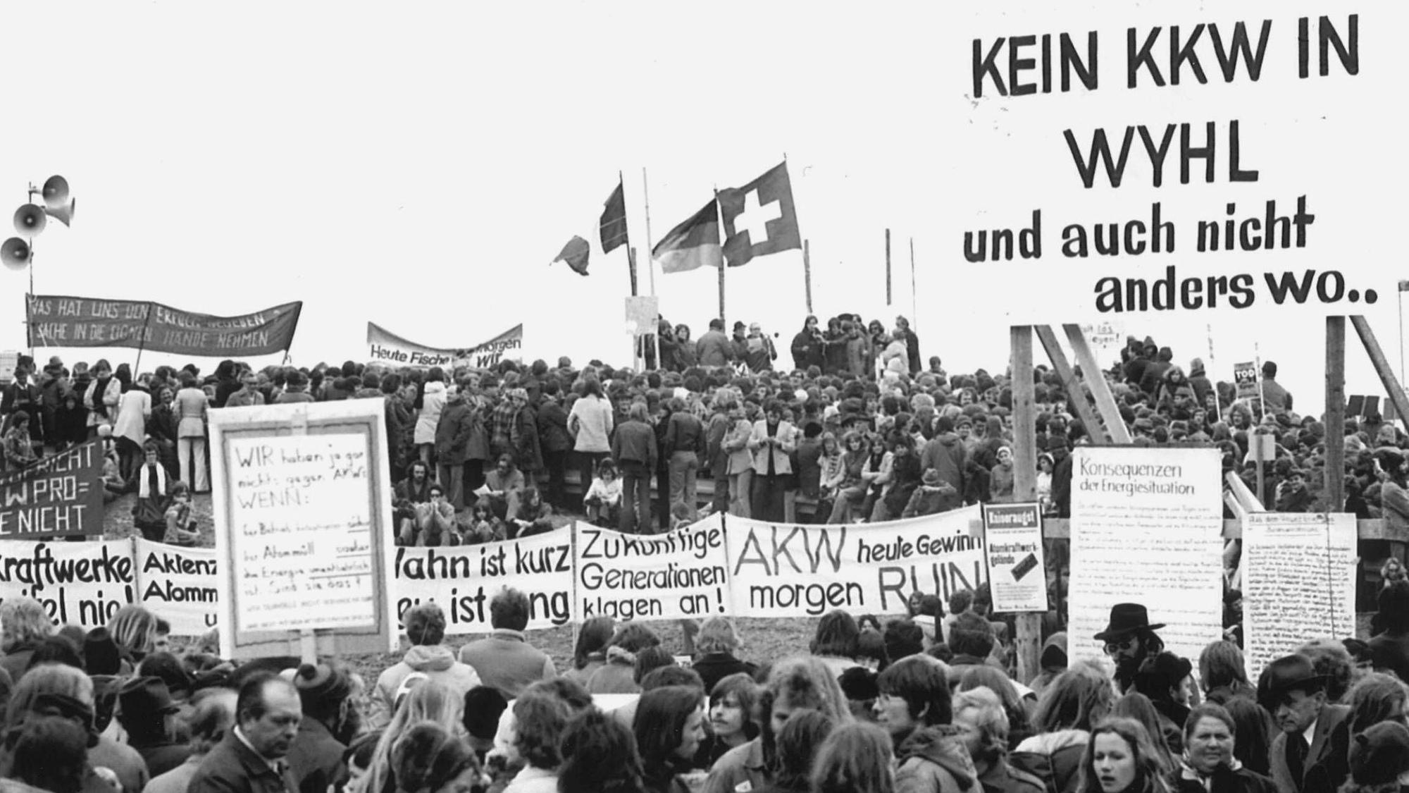 Demonstration Ostern 1975 in Wyhl