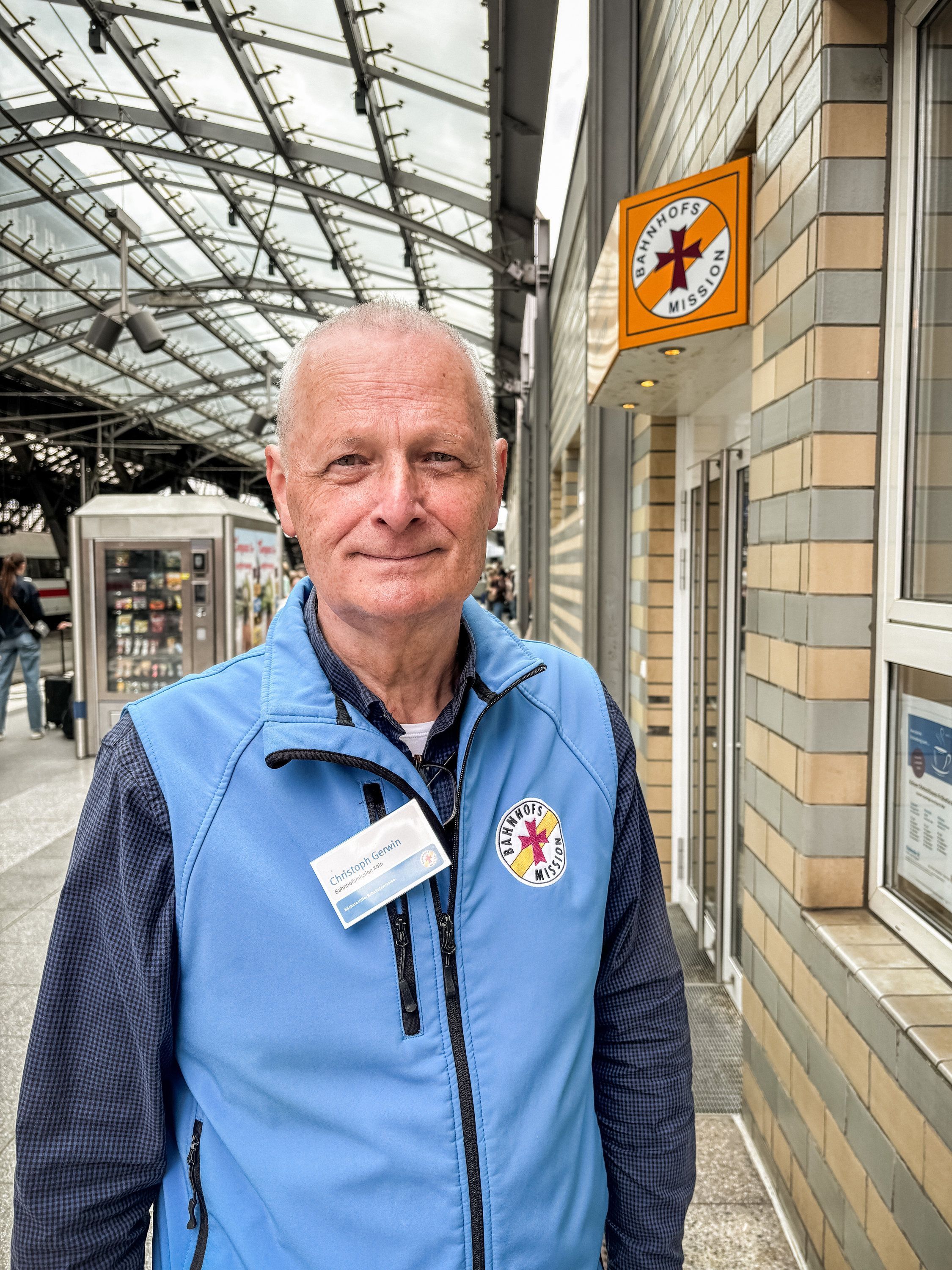 Christoph Gerwin, Ehrenamtlicher bei der Bahnhofsmission in Köln