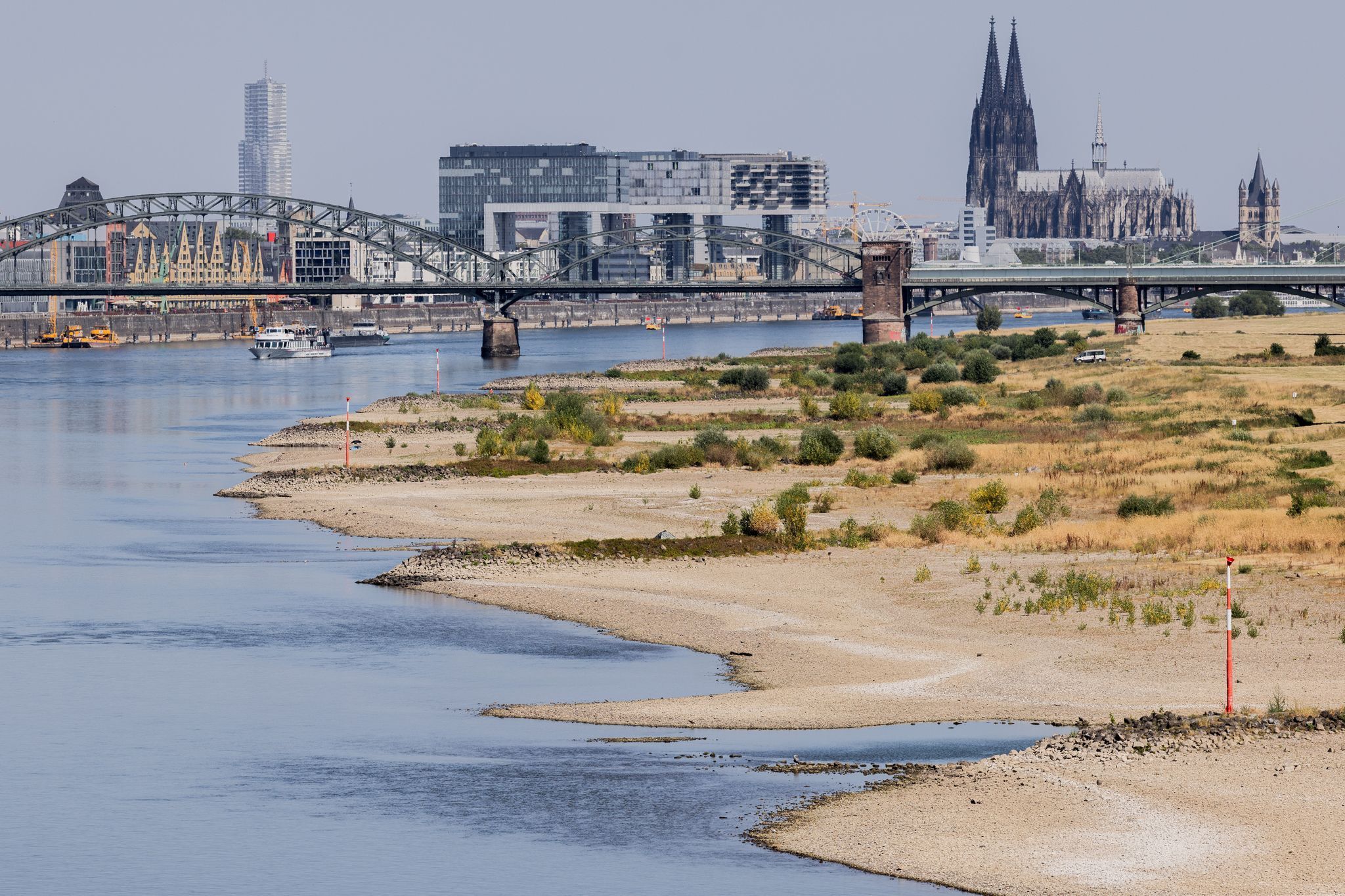 Niedrigwasser am Rhein - Köln