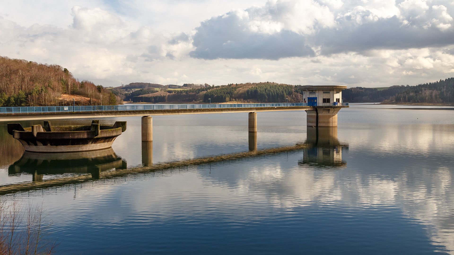 Die Große Dhünn-Talsperre mit einem Füllstand von 62 Prozent im März.