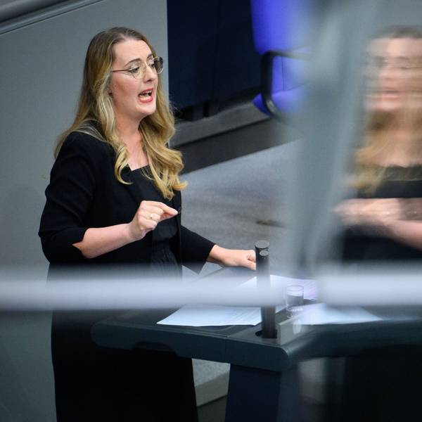 Katharina Dröge, Vorsitzende der Bundestagsfraktion von Bündnis 90/Die Grünen, spricht im Deutschen Bundestag.