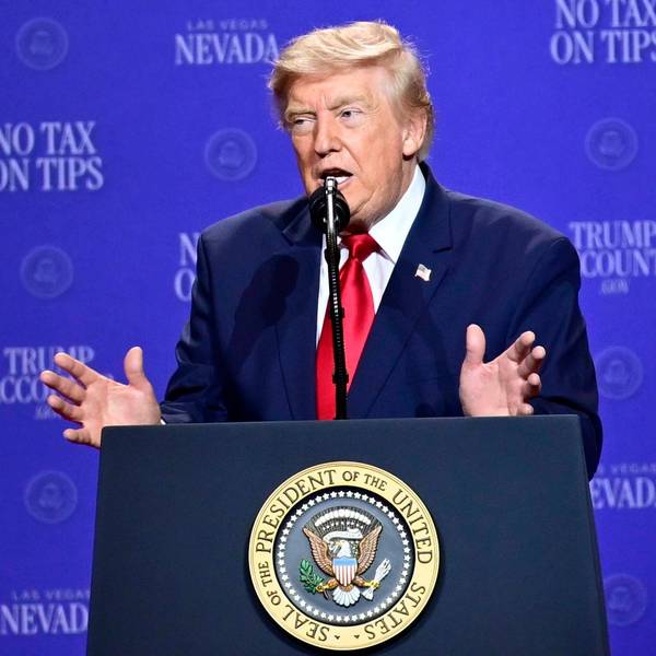 US-Präsident Donald Trump hält am Mittwoch (5. August) eine Rede bei einem Event in Las Vegas.