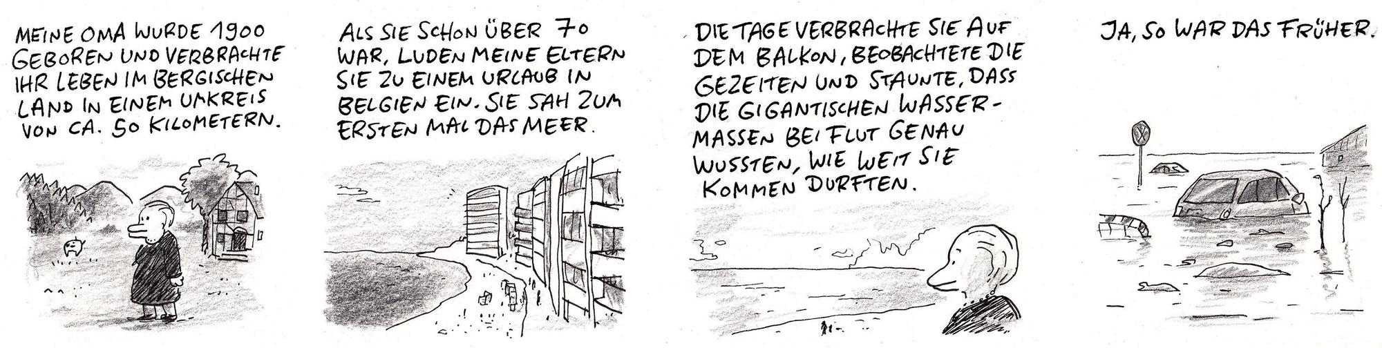 Dieser Comic mit Bezug zum Bergischen Land ist einer der etwas älteren von Leo Leowald. Und trotz ist dieses Vier-Bilder-Werk des gebürtigen Gummersbachers so aktuell wie nie zuvor.
