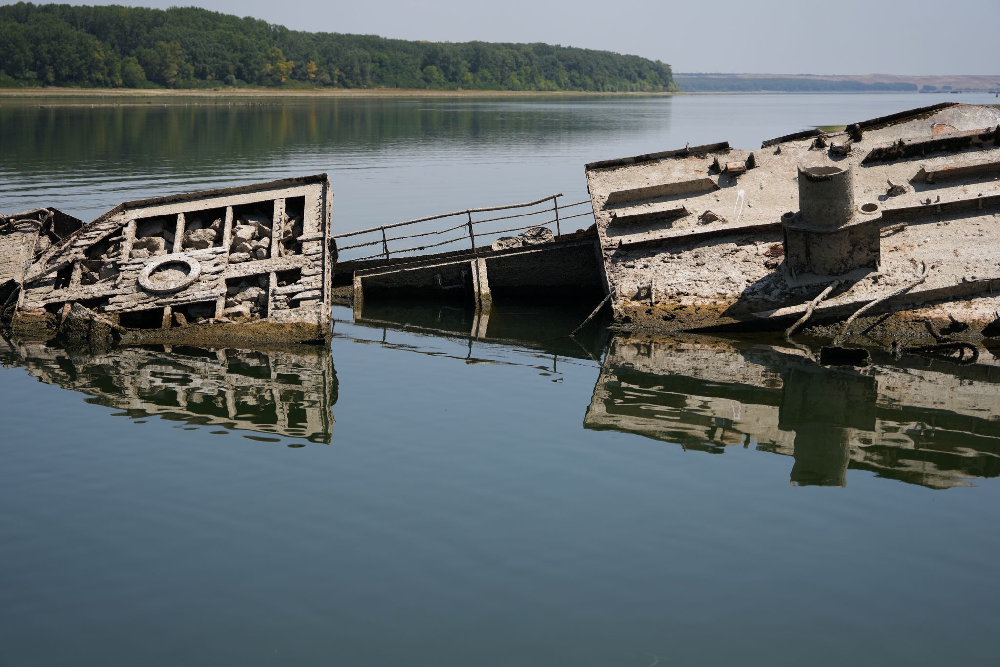 Niedrigwasser der Donau in Serbien
