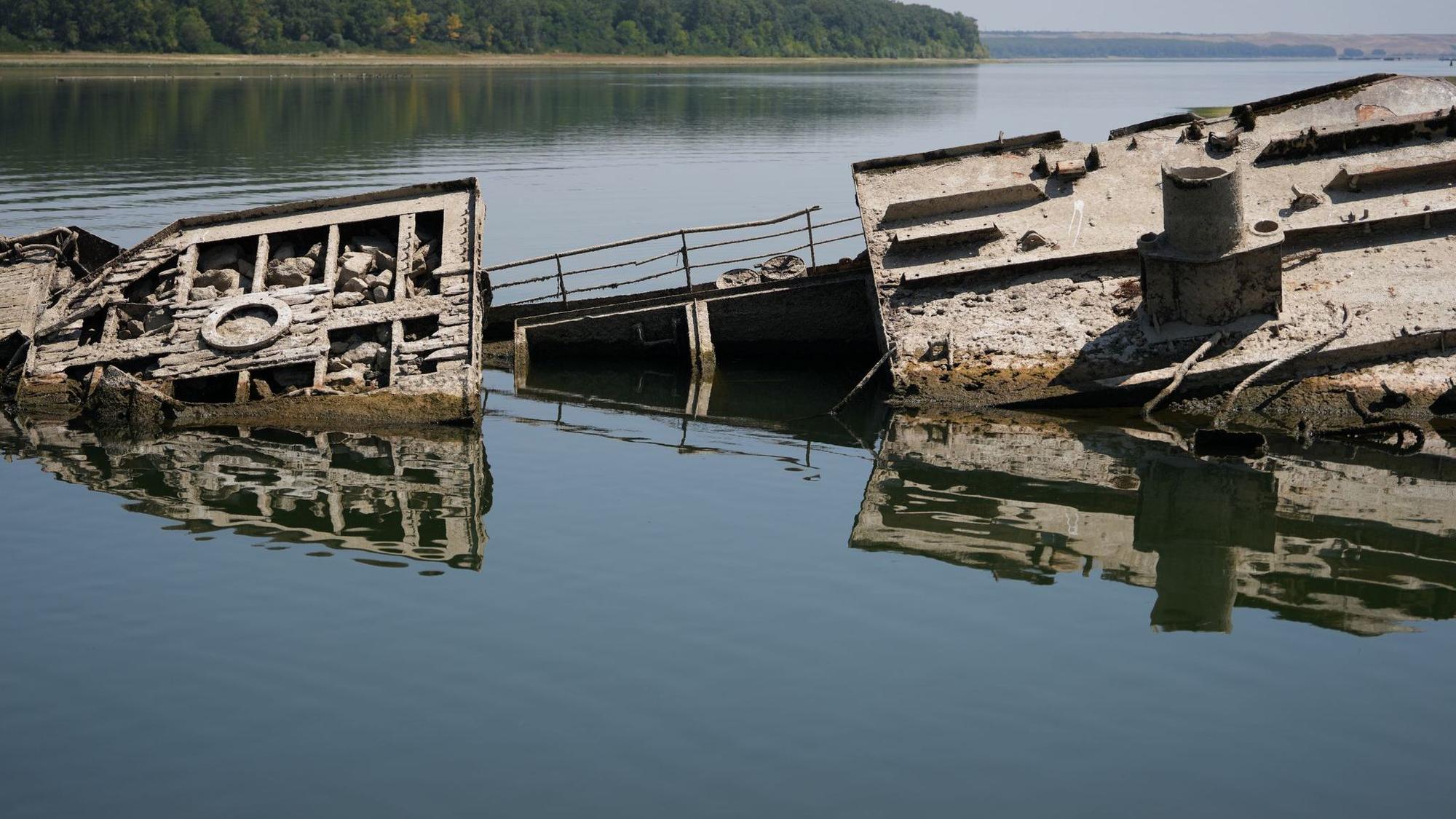Niedrigwasser der Donau in Serbien