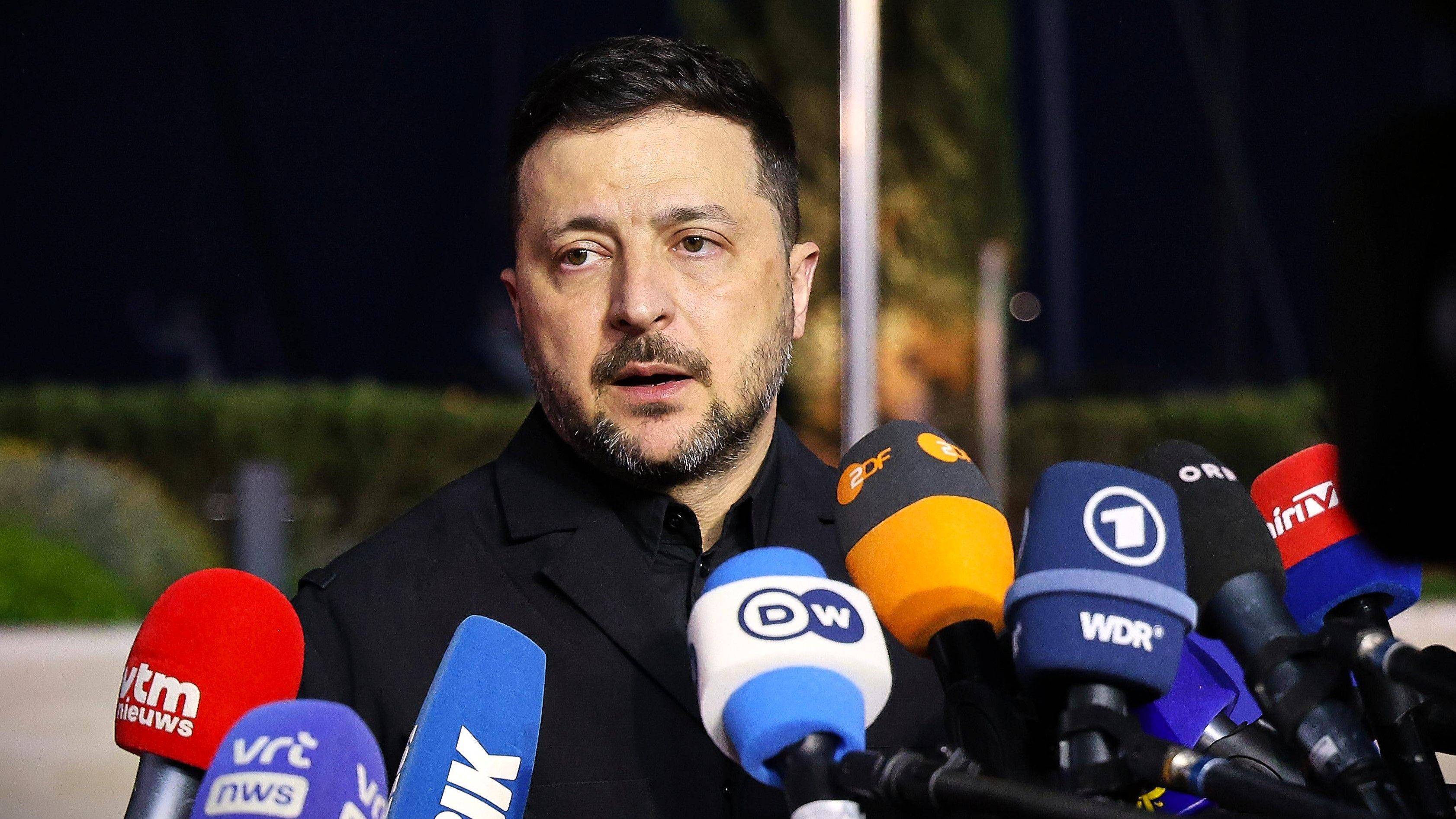 Der ukrainische Präsident Wolodymyr Selenskyj bei einem Pressestatement. (Archivbild)