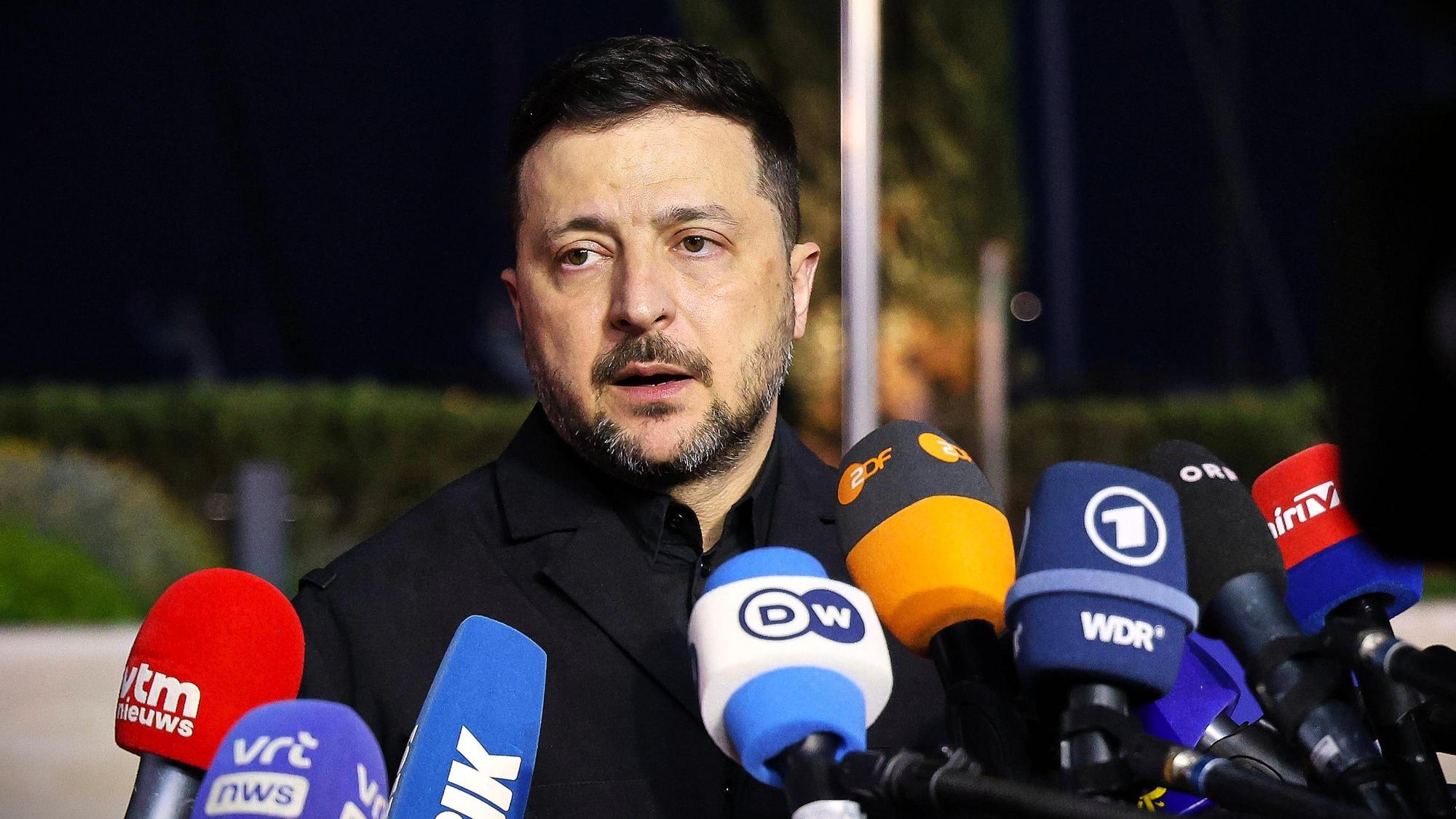 Der ukrainische Präsident Wolodymyr Selenskyj bei einem Pressestatement. (Archivbild)