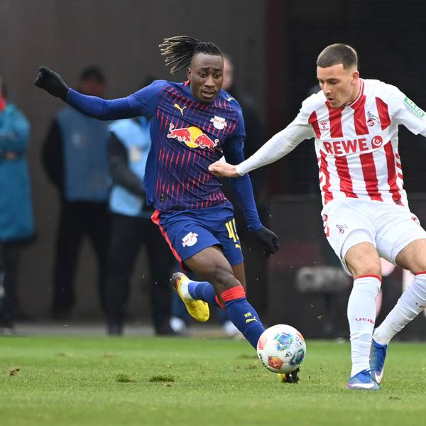Said EL MALA K gegen Yan DIOMANDE L Aktion, Zweikampf, Fussball 1. Bundesliga, 21. Spieltag, matchday21, 1. FC Koeln K - RB Leipzig L 1-2 am 08.02.2026 in Koeln/ Deutschland. DFL regulations prohibit any use of photographs as image sequences and/or quasi-video  *** Said EL MALA K vs Yan DIOMANDE L Action, duel, Football 1 Bundesliga, 21 Matchday, matchday21, 1 FC Koeln K RB Leipzig L 1 2 on 08 02 2026 in Koeln Germany DFL regulations prohibit any use of photographs as image sequences and or quasi video Â
