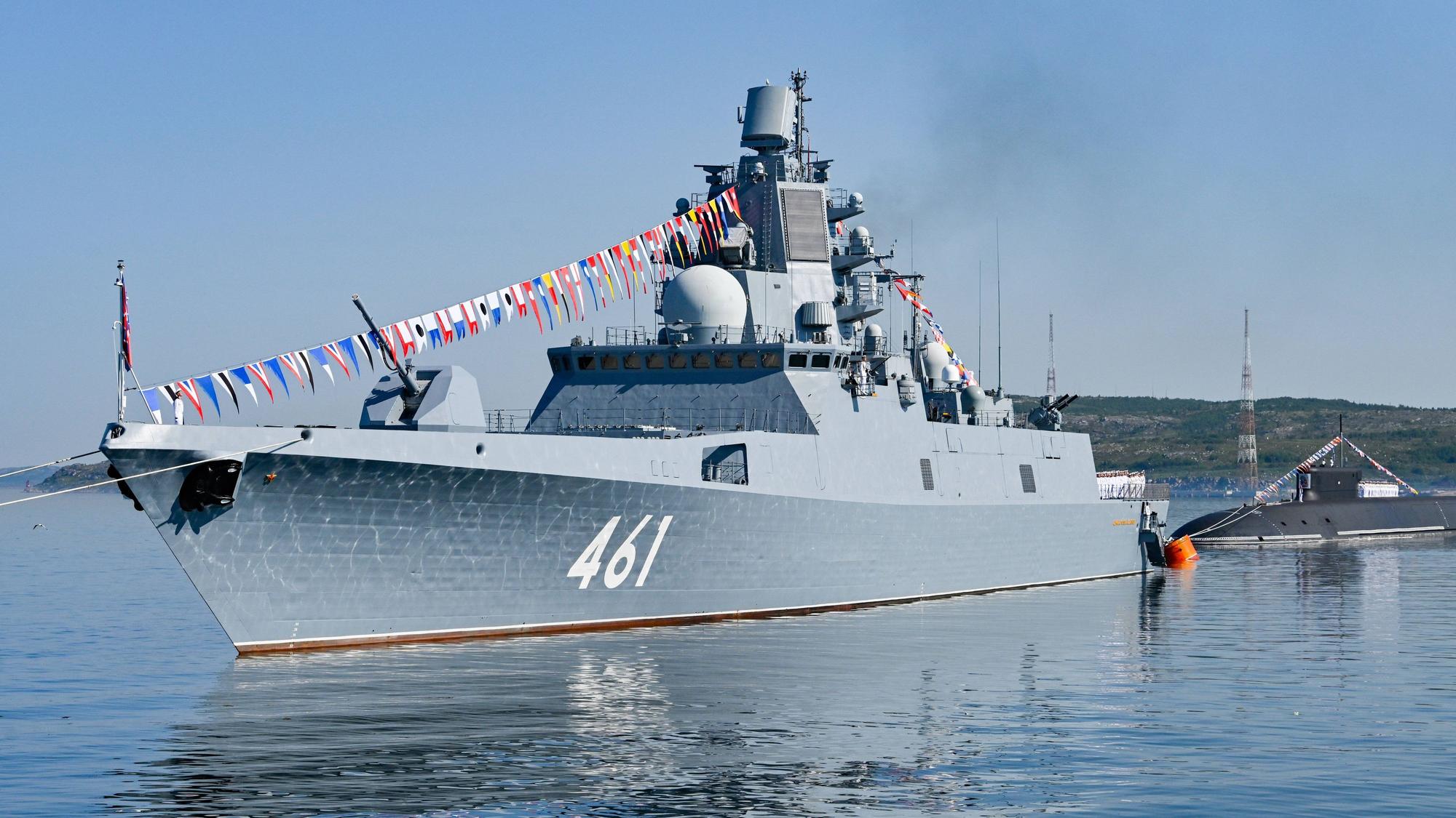 Die russische Fregatte „Admiral Kasatonov“ auf einer Archivaufnahme.