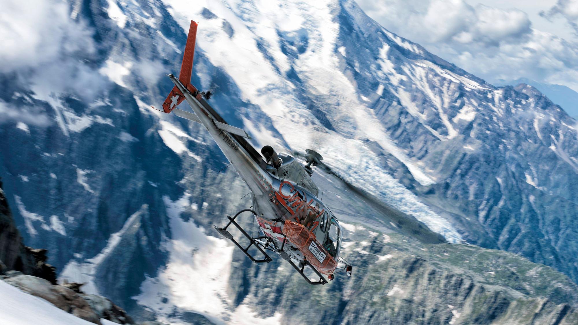 Helikopter-Rettung am Mont Blanc.