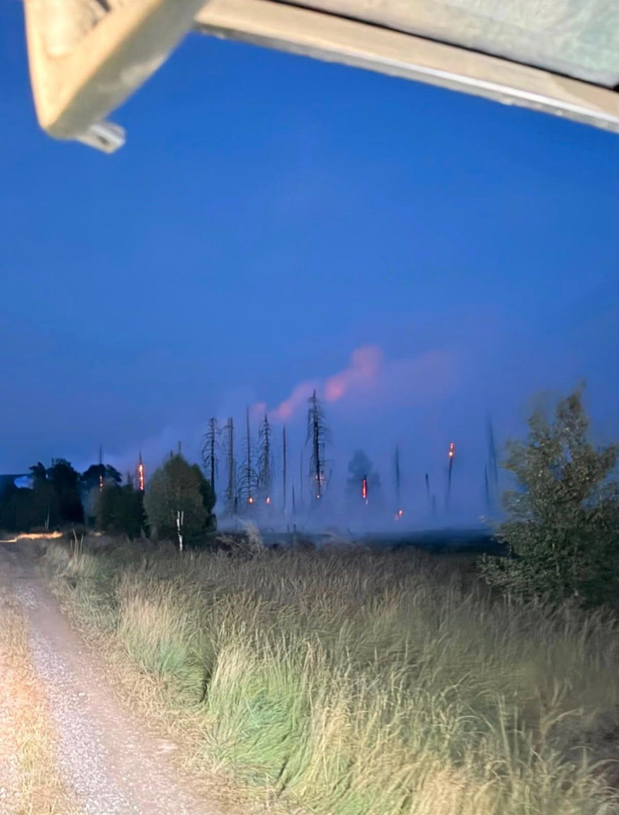 Wie Fackeln standen die Bäume in Brand, an denen Moll und seine Kollegen vorbeifuhren.