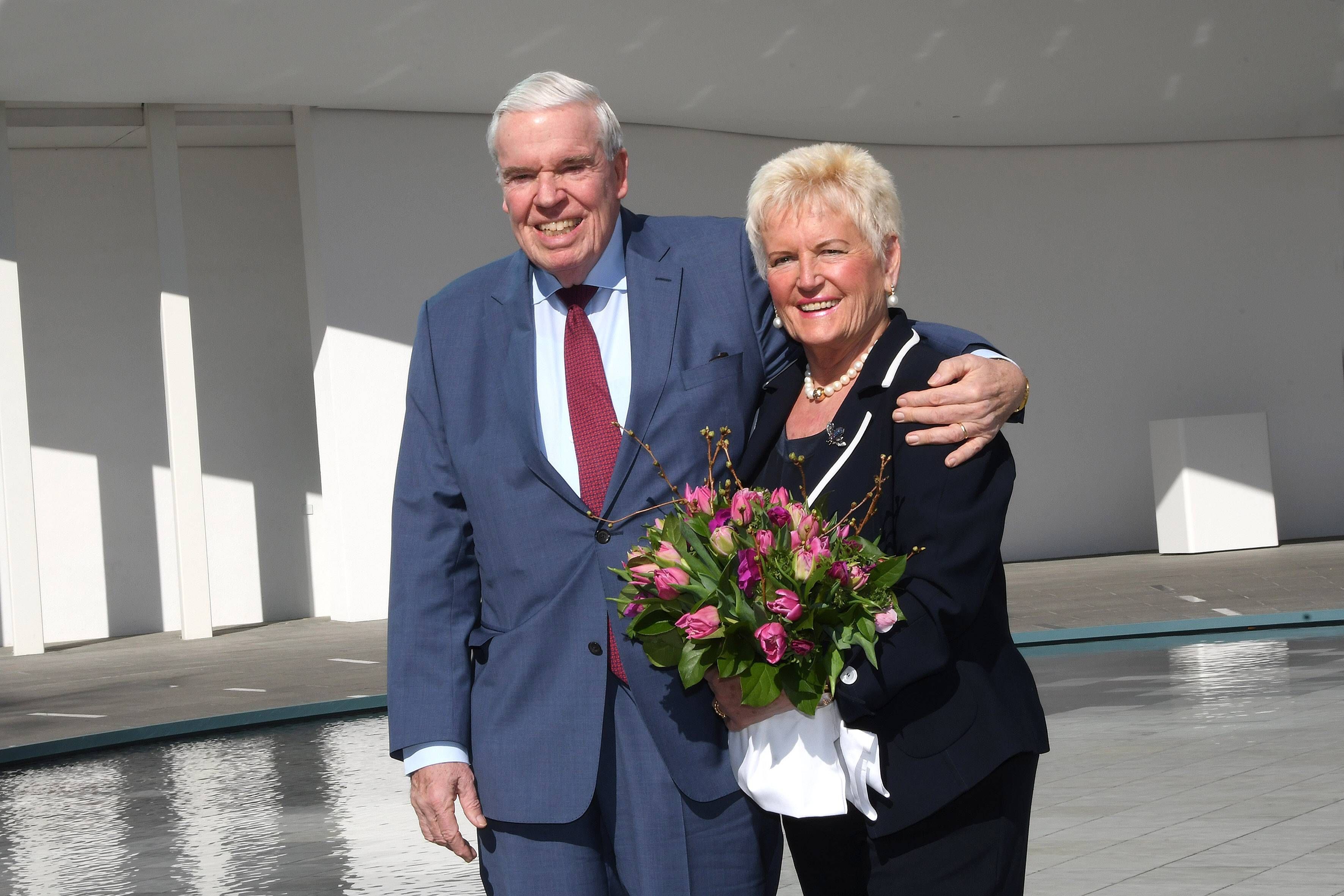 Klaus-Michael Kühne mit seiner Ehefrau Christine bei einem Event in Hamburg 2018