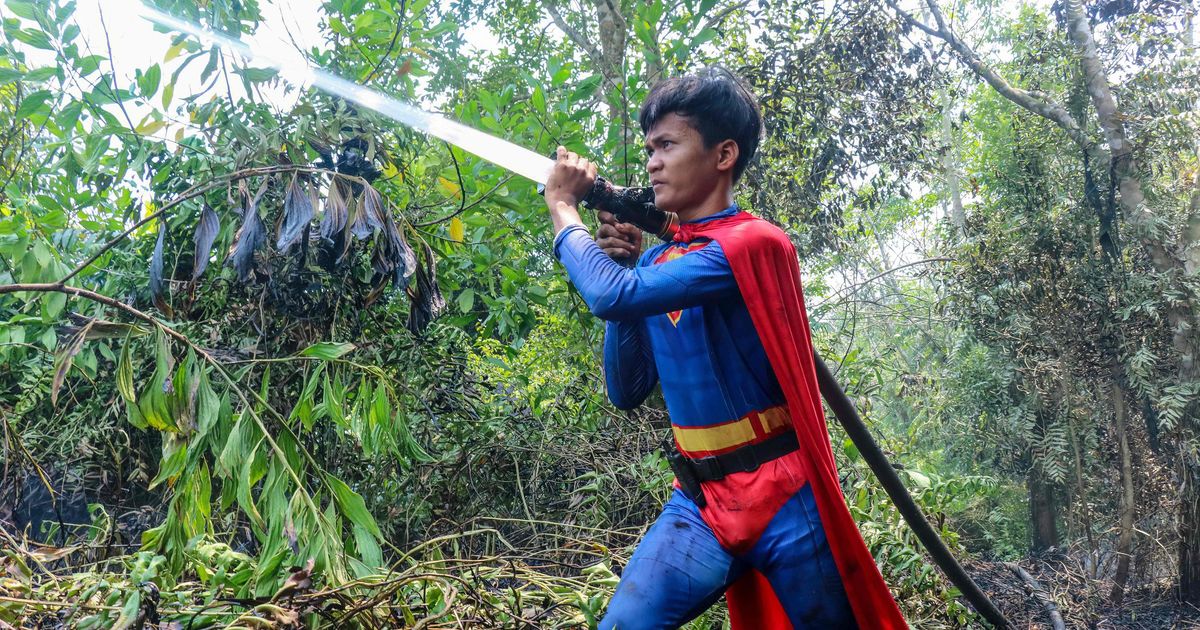 Held im Flammeninferno: 17-Jähriger kämpft im Superman-Anzug gegen ...