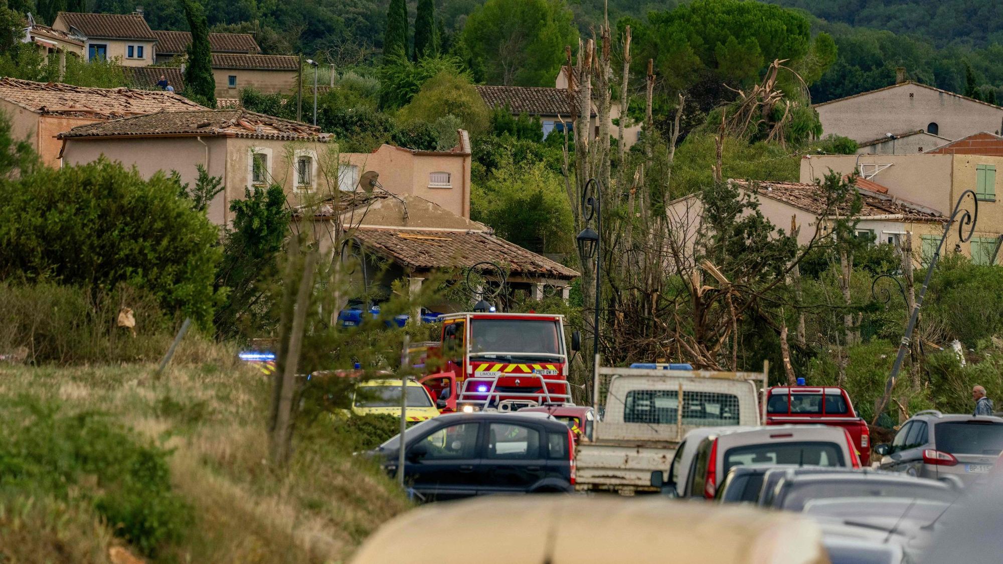 Dieses Foto zeigt Häuser, die nach einem Tornado im Südwesten Frankreichs zerstört wurden.