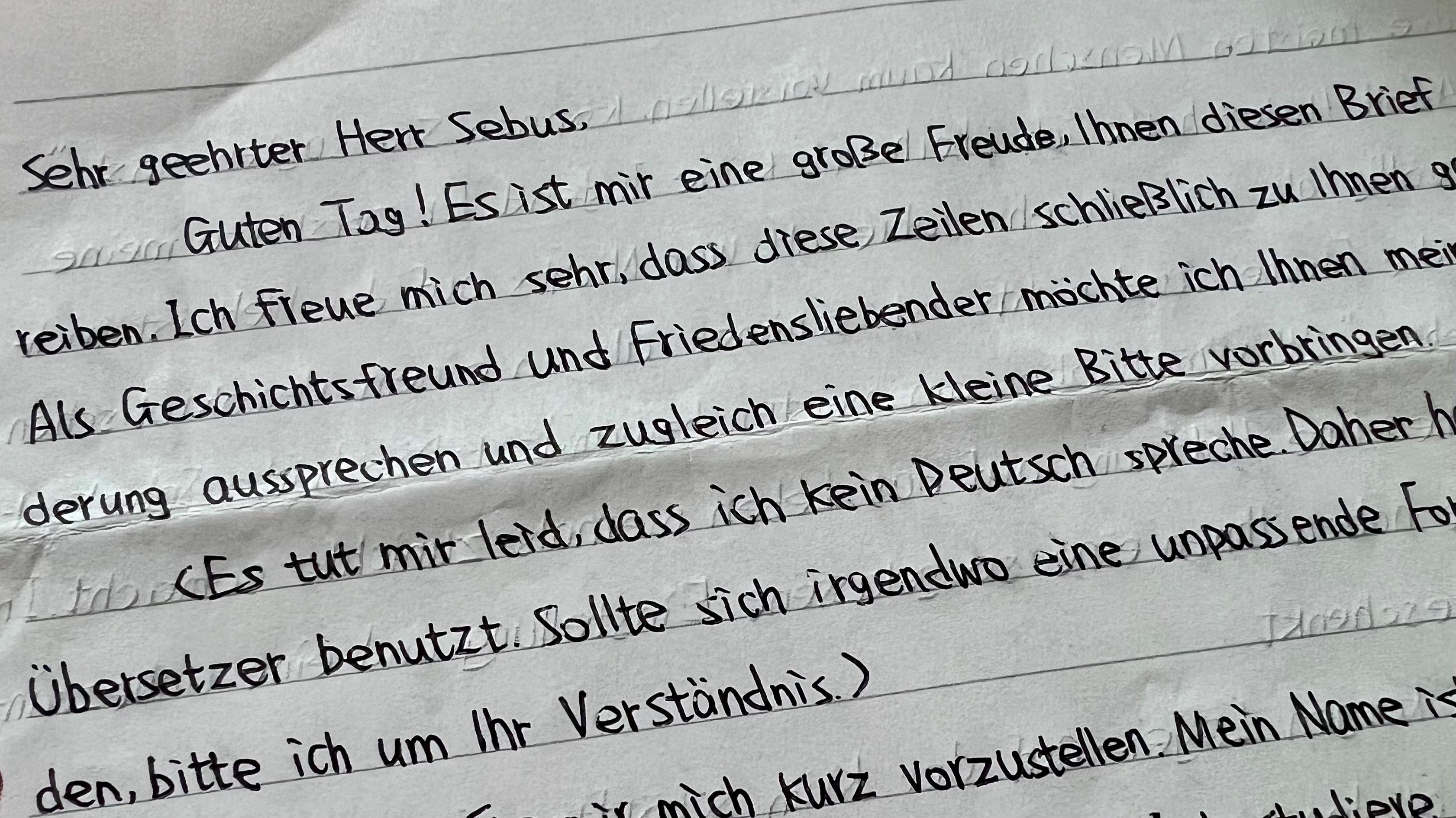 Diese Zeilen erreichten Ludwig Sebus vor seinem 101. Geburtstag.