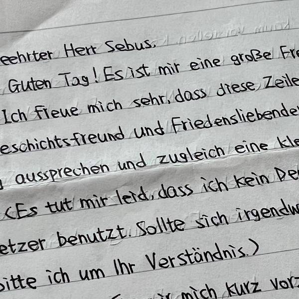 Diese Zeilen erreichten Ludwig Sebus vor seinem 101. Geburtstag.